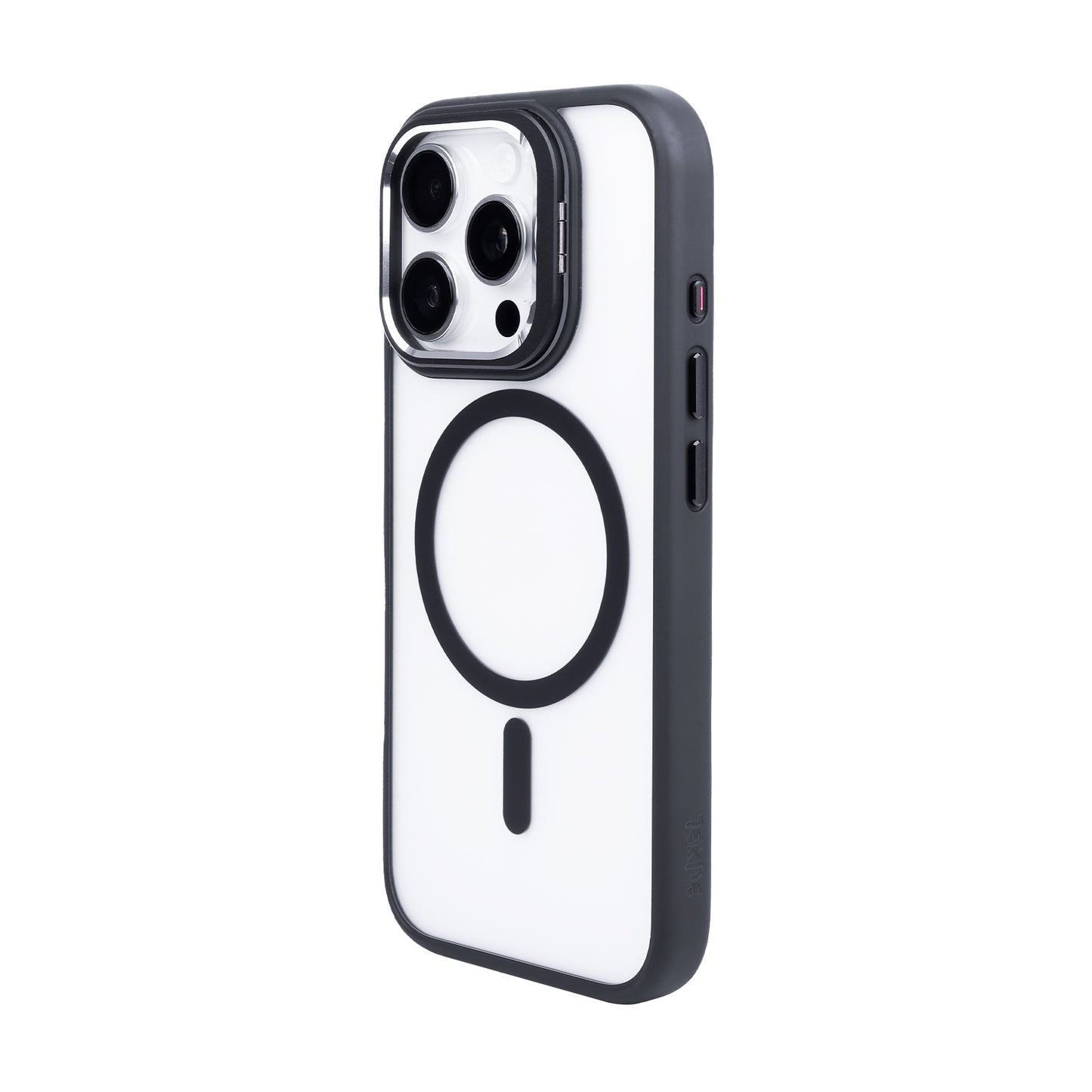 Tekne CLEAR Case with Camera Stand for iPhone 16 Pro Max | Slim, Transparent & Scratch-Resistant - Black