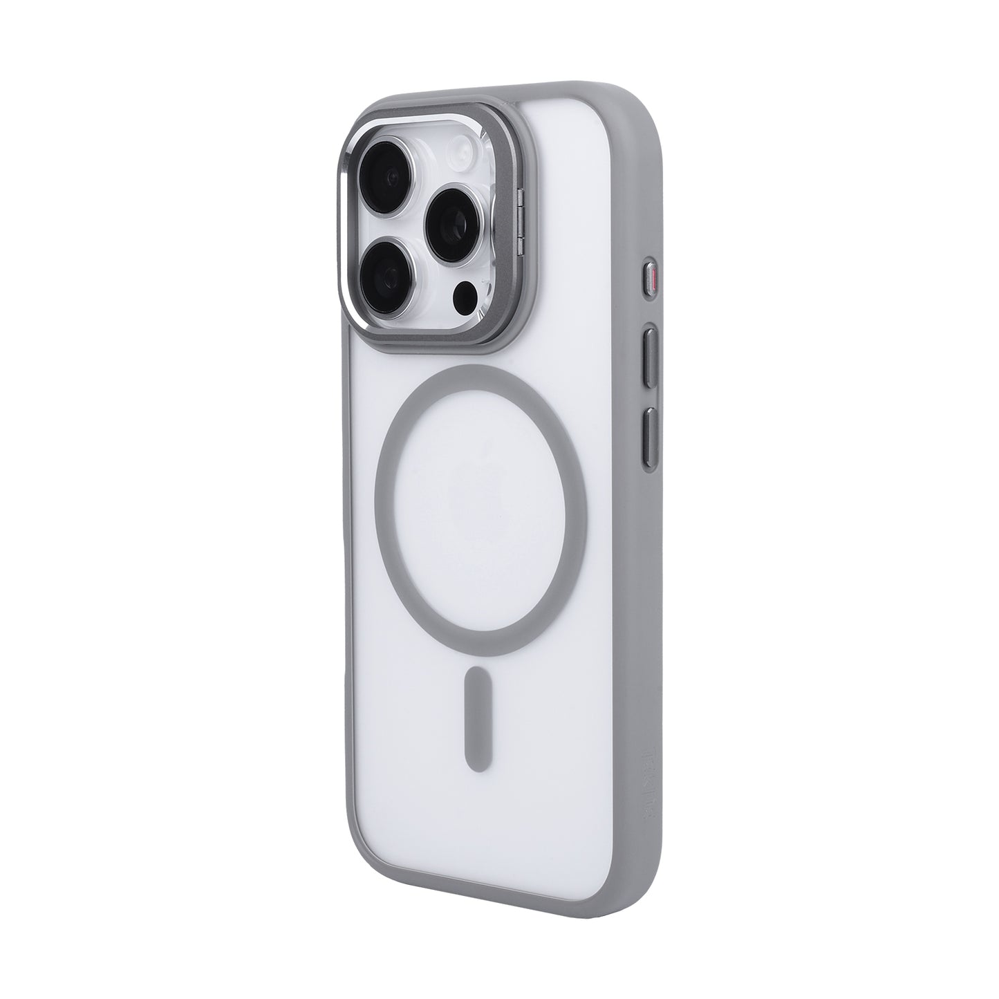 Tekne CLEAR Case with Camera Stand for iPhone 16 Pro | Slim, Transparent & Scratch-Resistant - Grey