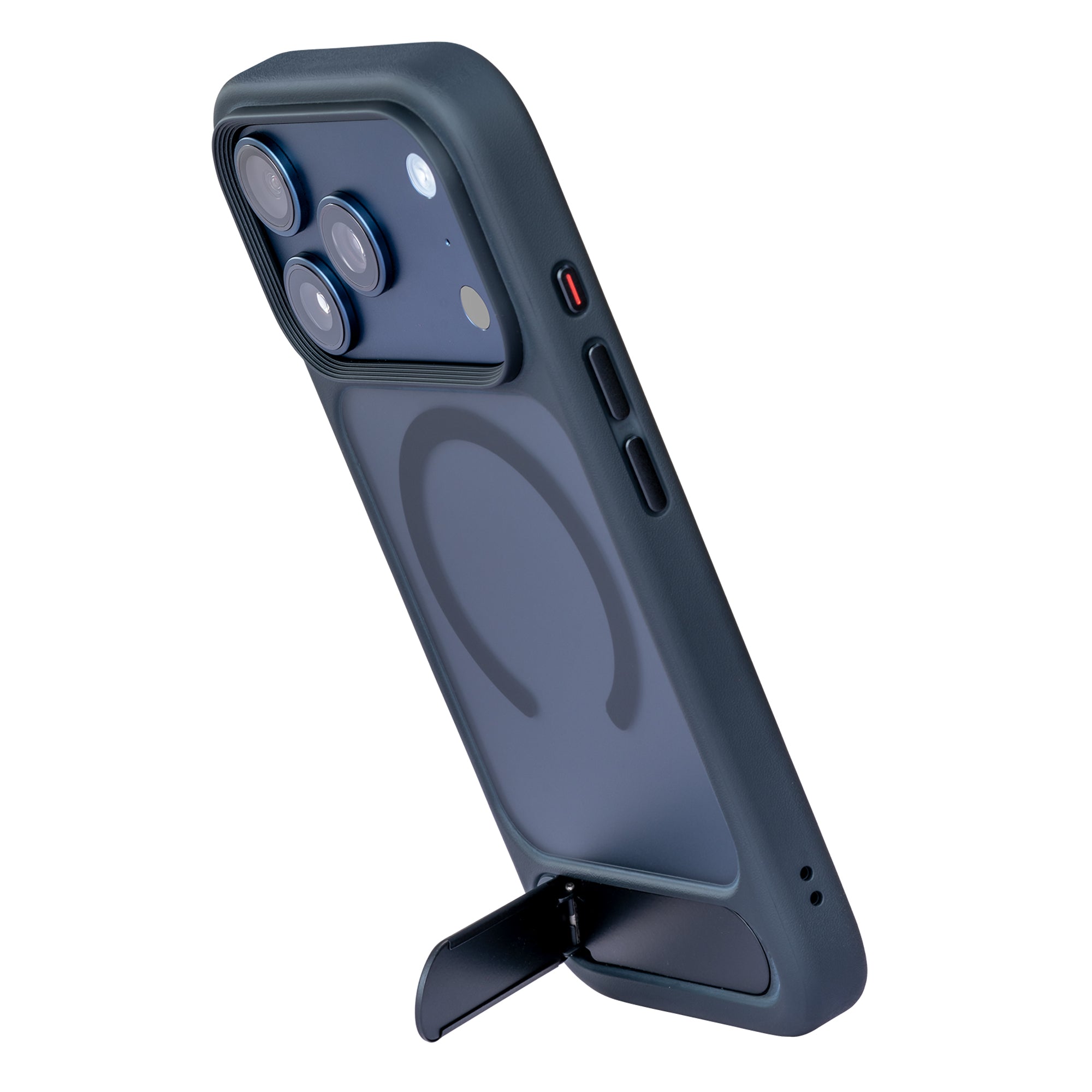 TEKNE Hybrid Frost Matte with stand Case for iPhone 17 Pro-Black