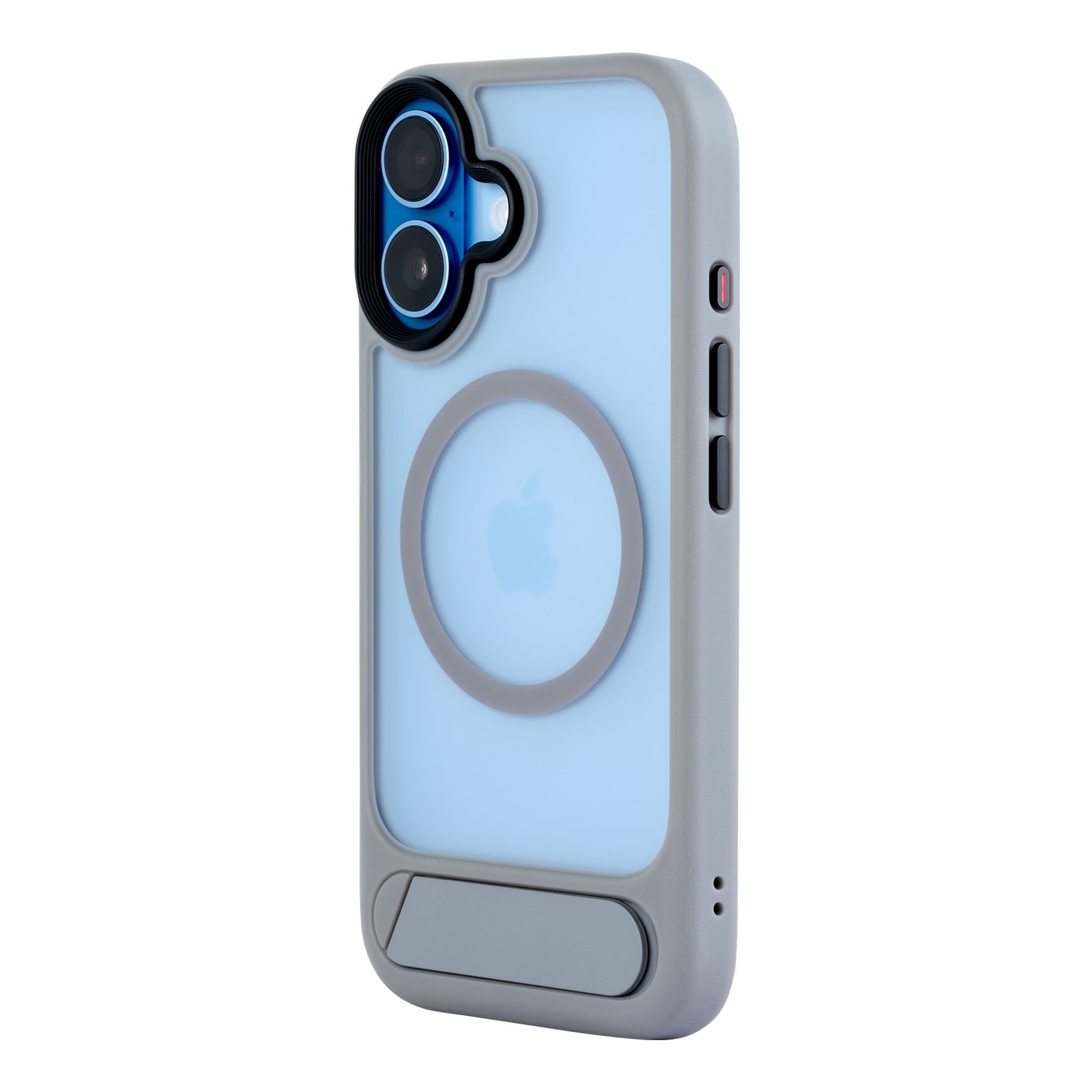 TEKNE Hybrid Frost Matte with stand Case for iPhone 17-Grey