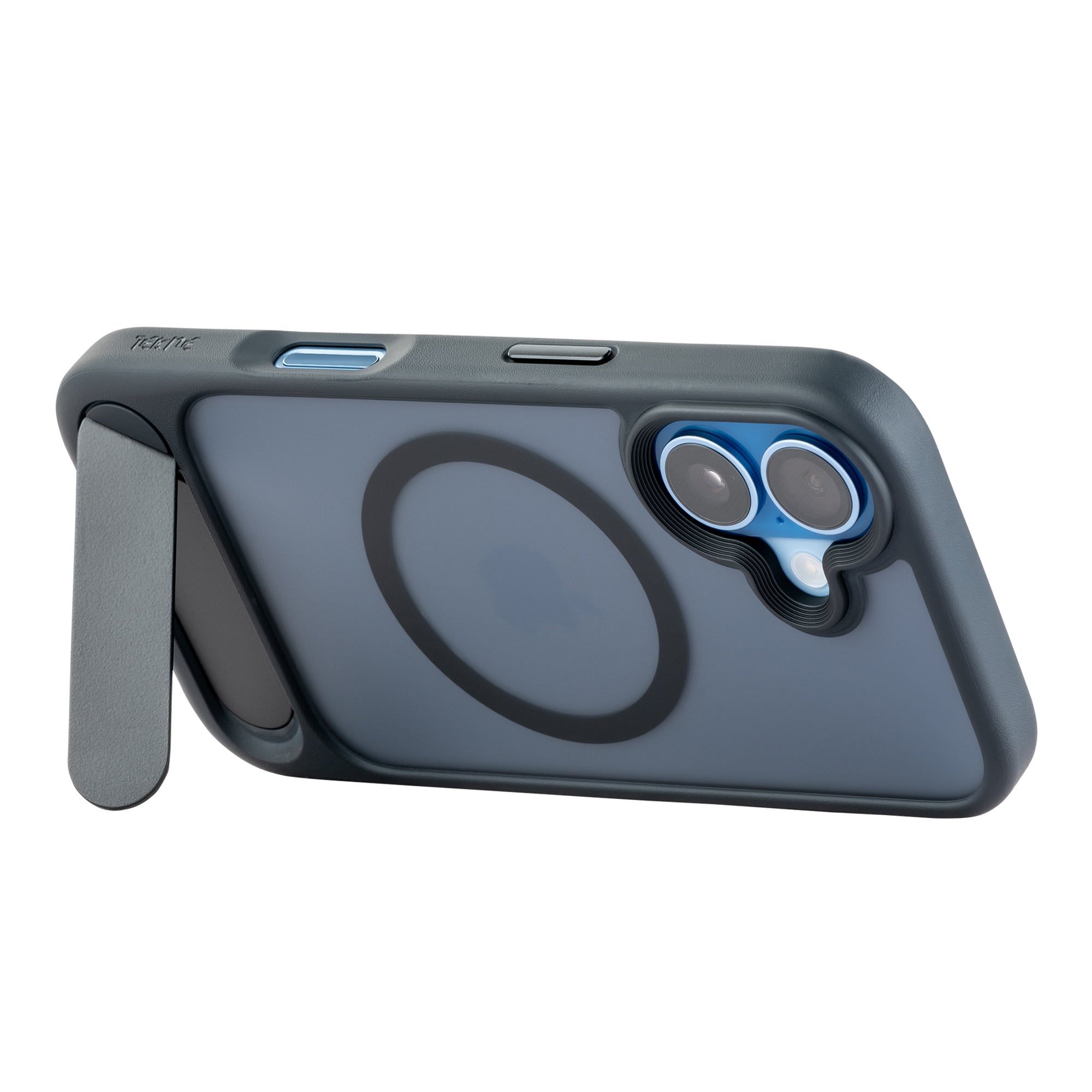 TEKNE Hybrid Frost Matte with stand Case for iPhone 17-Black