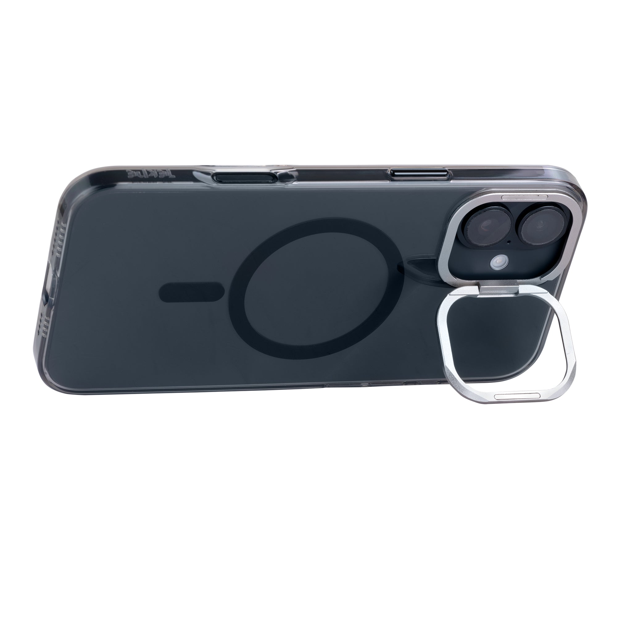 Tekne CRYSTAL Case with Metal Camera Stand for iPhone 16 Plus-Black