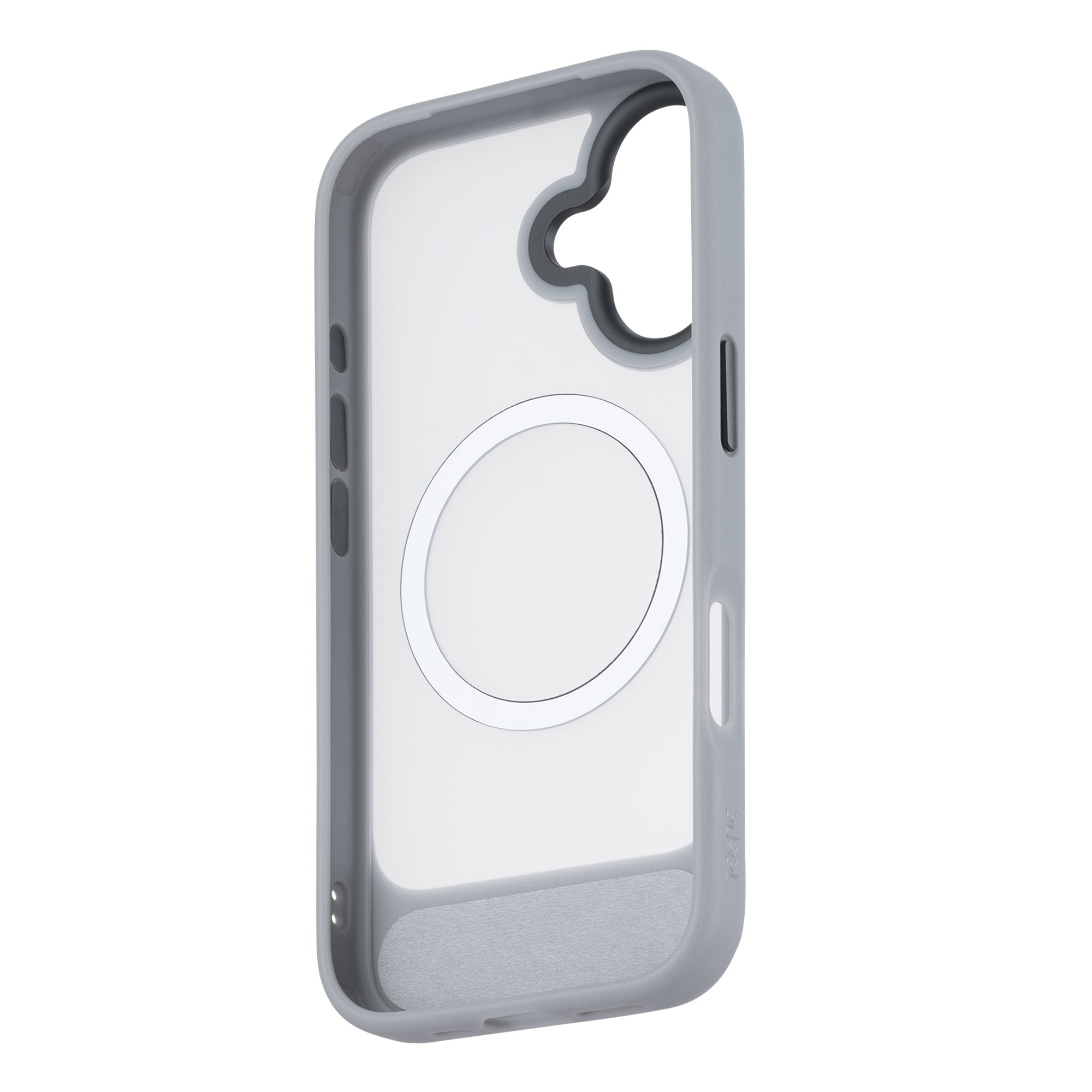 TEKNE Hybrid Frost Matte with stand Case for iPhone 17-Grey