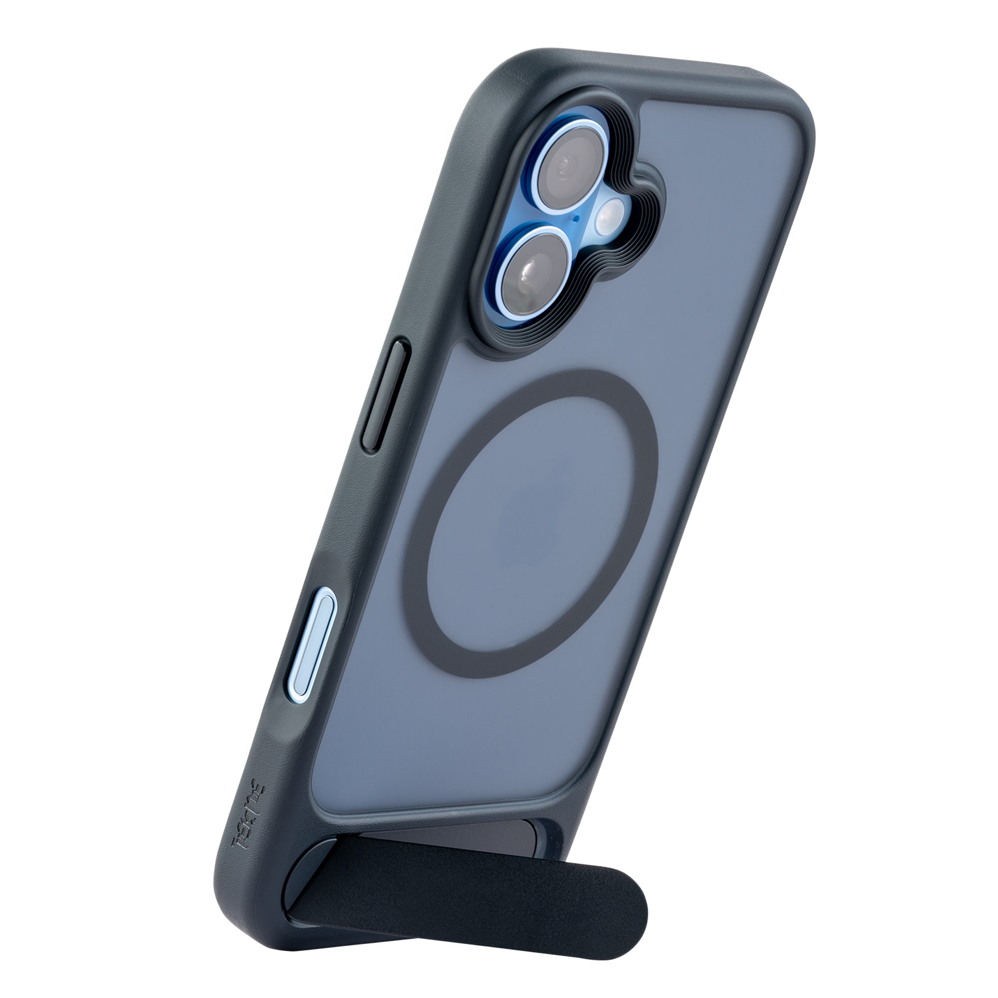 TEKNE Hybrid Frost Matte with stand Case for iPhone 17-Black