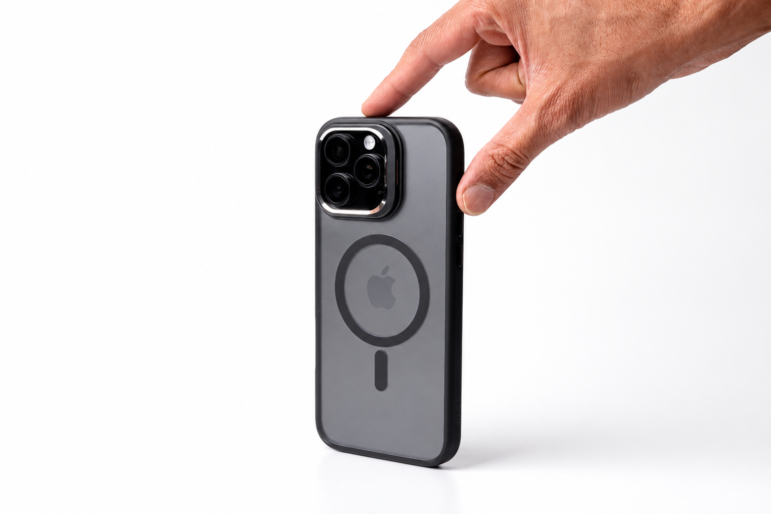 Tekne CRYSTAL Case with Metal Camera Stand for iPhone 16 Pro Max-Black