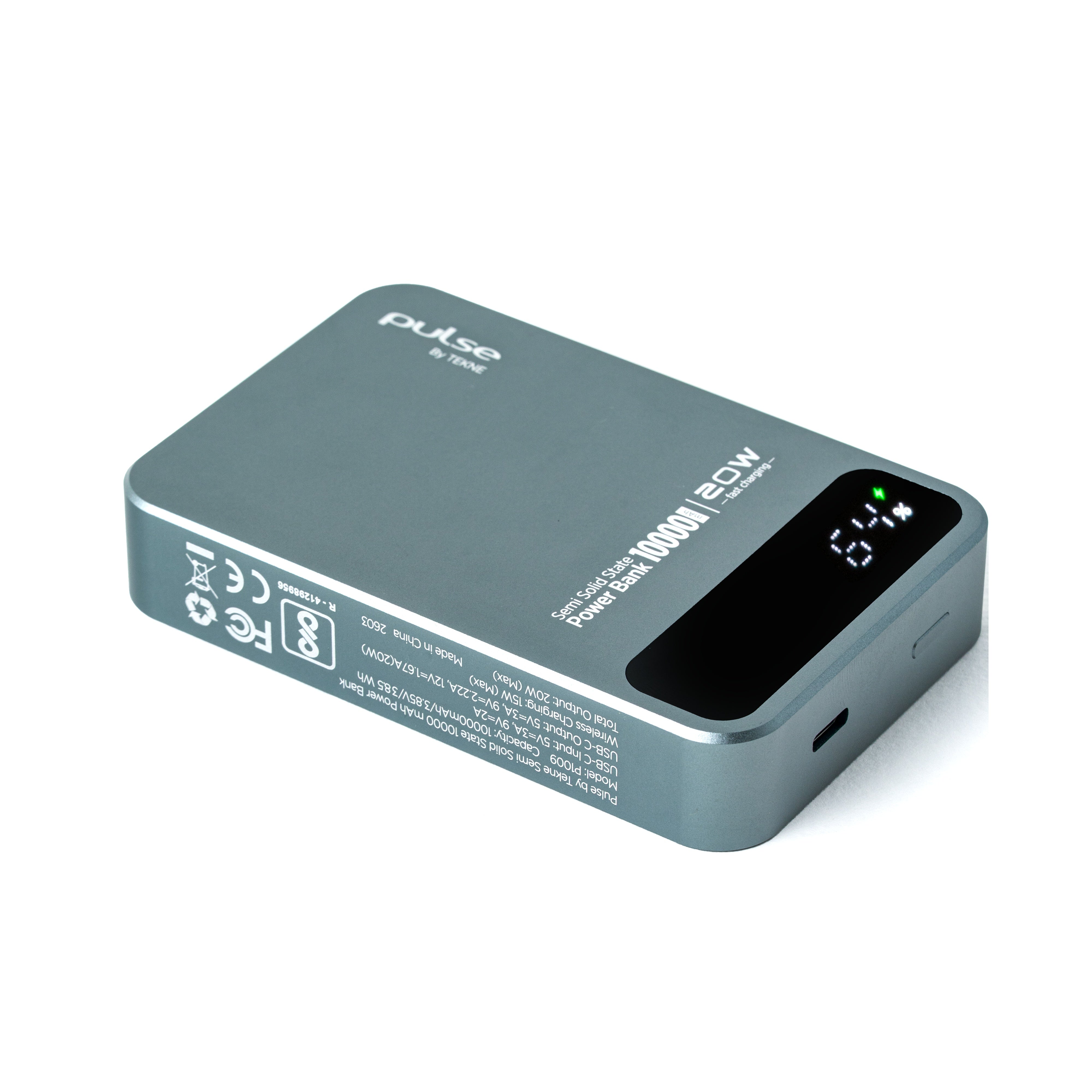 Pulse by Tekne Semi Solid state 10,000 mAh power bank