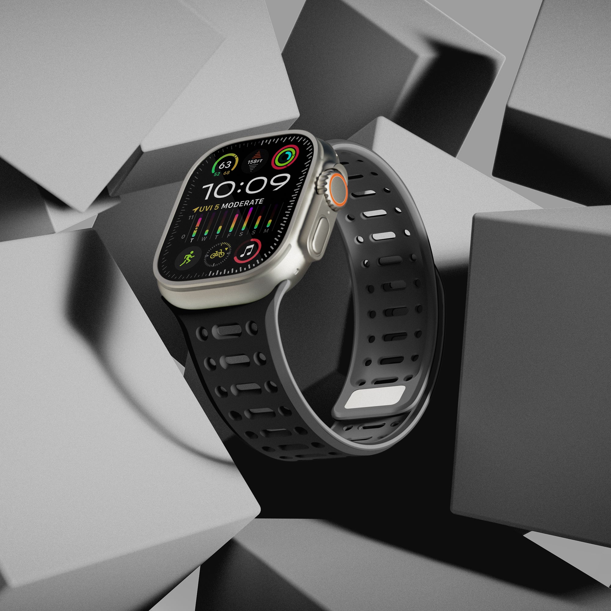 Tekne Combat Silicone Band|Black-Grey