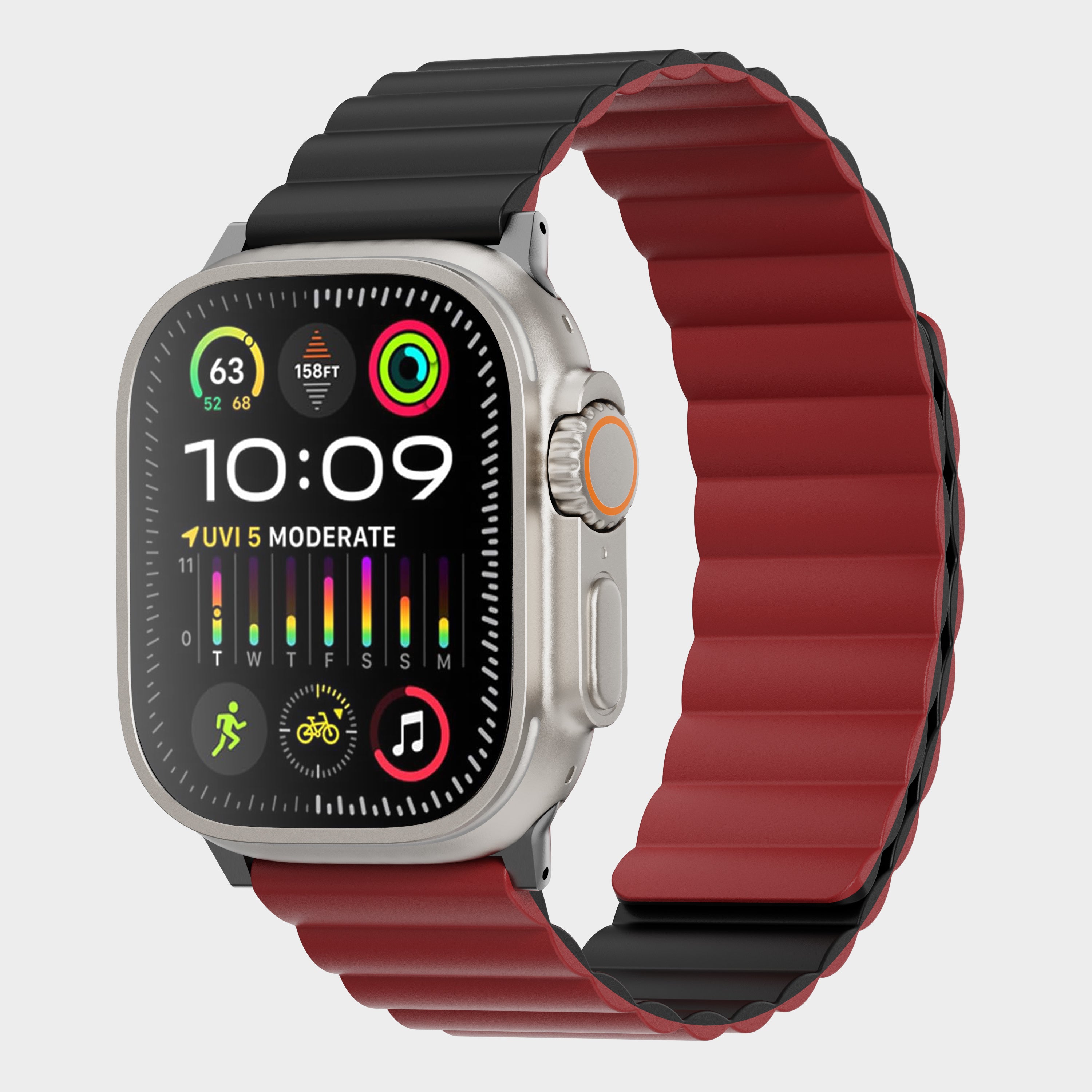 Tekne Reversible Magnetic Silicone Band|Red-Black