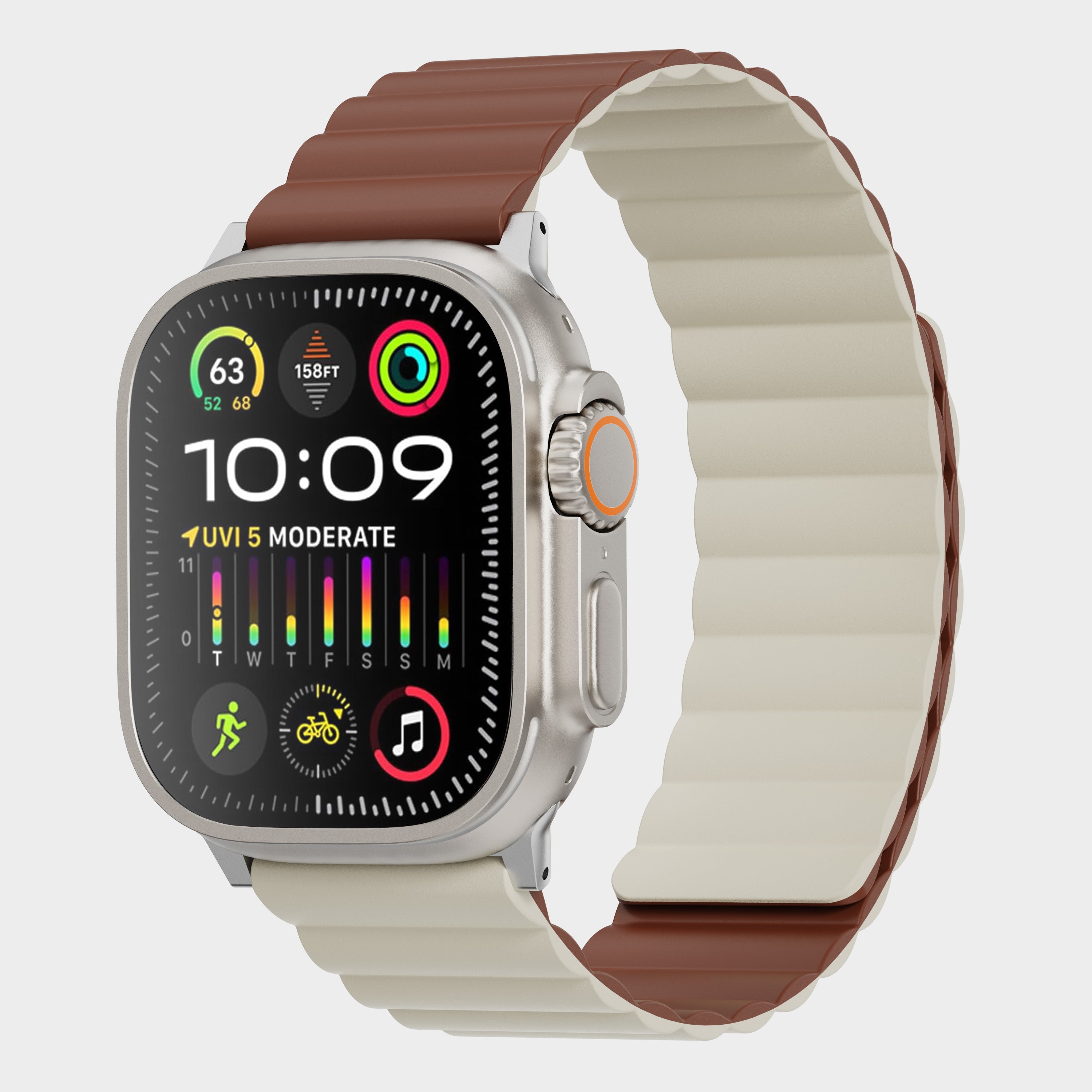 Tekne Reversible Magnetic Silicone Band|Brown- Starlight