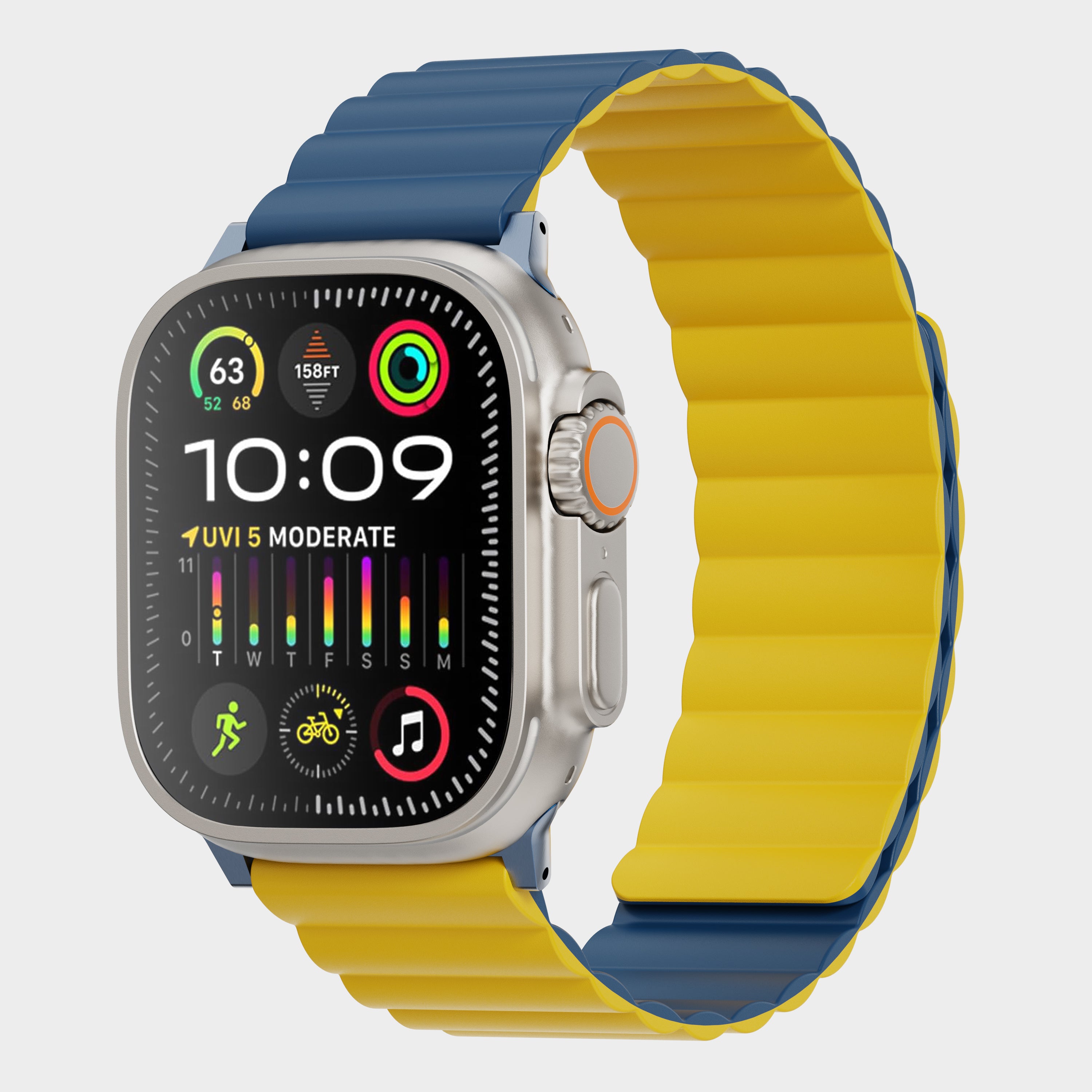 Tekne Reversible Magnetic Silicone Band|Blue-Yellow