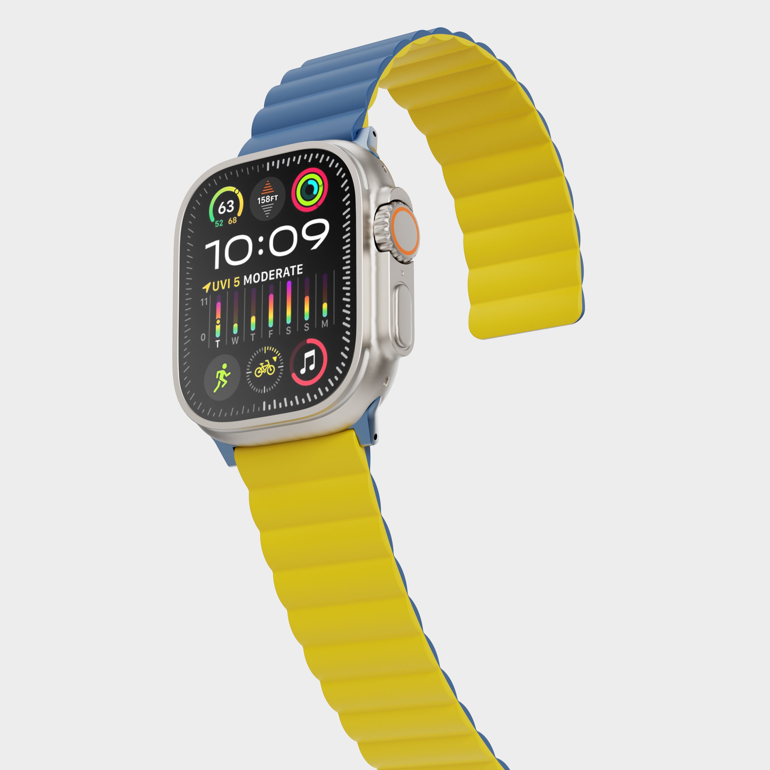 Tekne Reversible Magnetic Silicone Band | Blue-Yellow