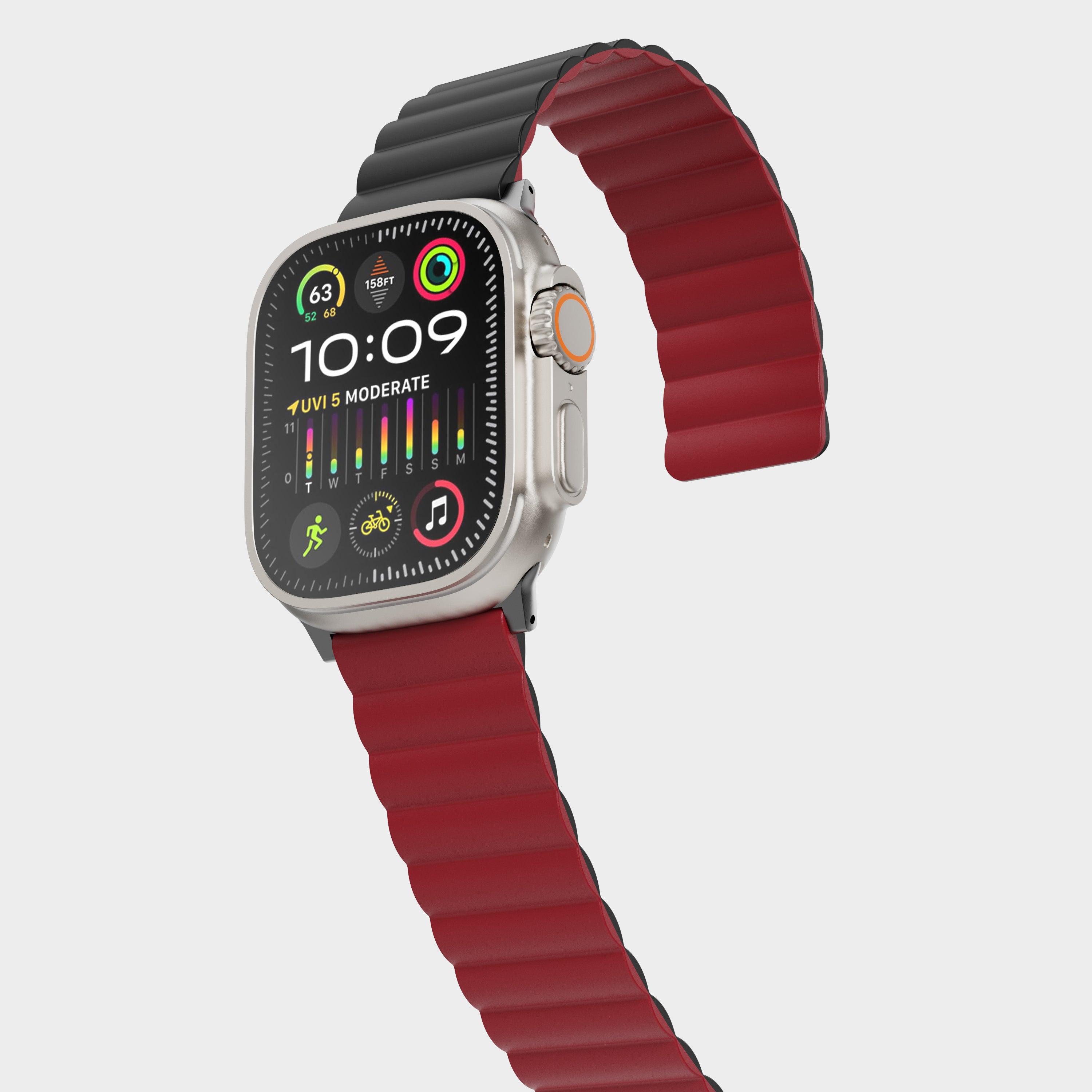 Tekne Reversible Magnetic Silicone Band|Red-Black