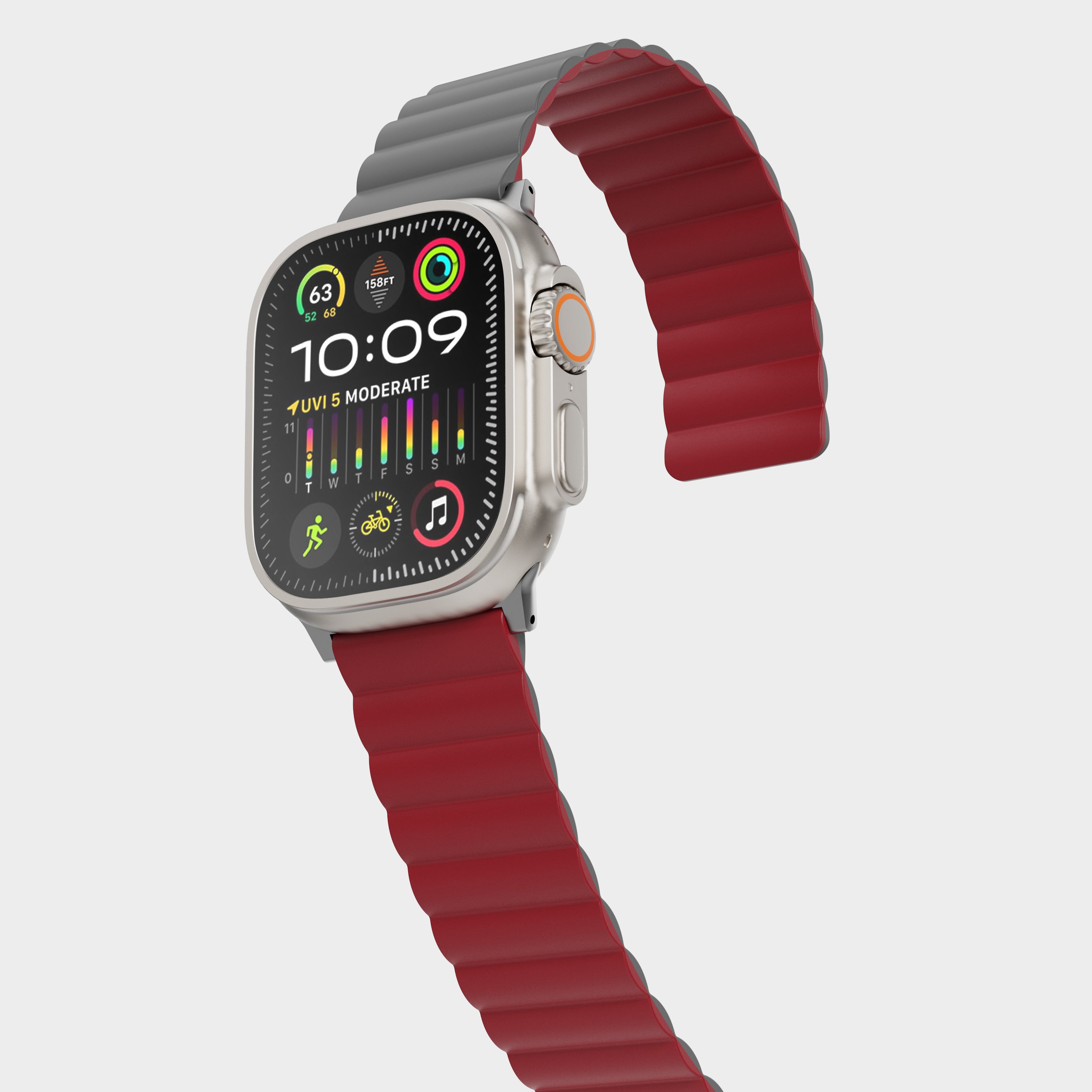 Tekne Reversible Magnetic Silicone Band|Grey-Red