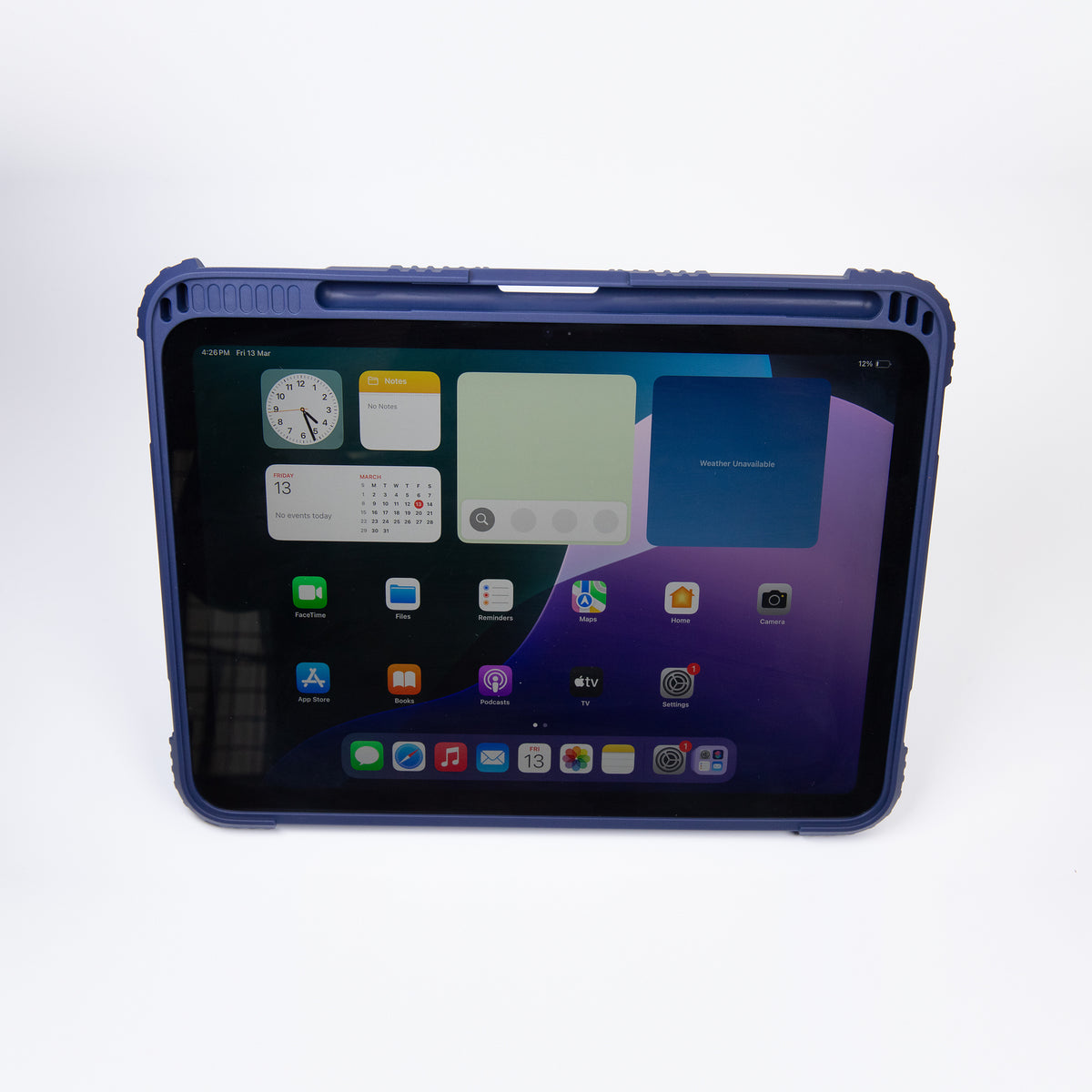 TEKNE Shockproof vegan leather case with stand function for New iPad 11" -Blue