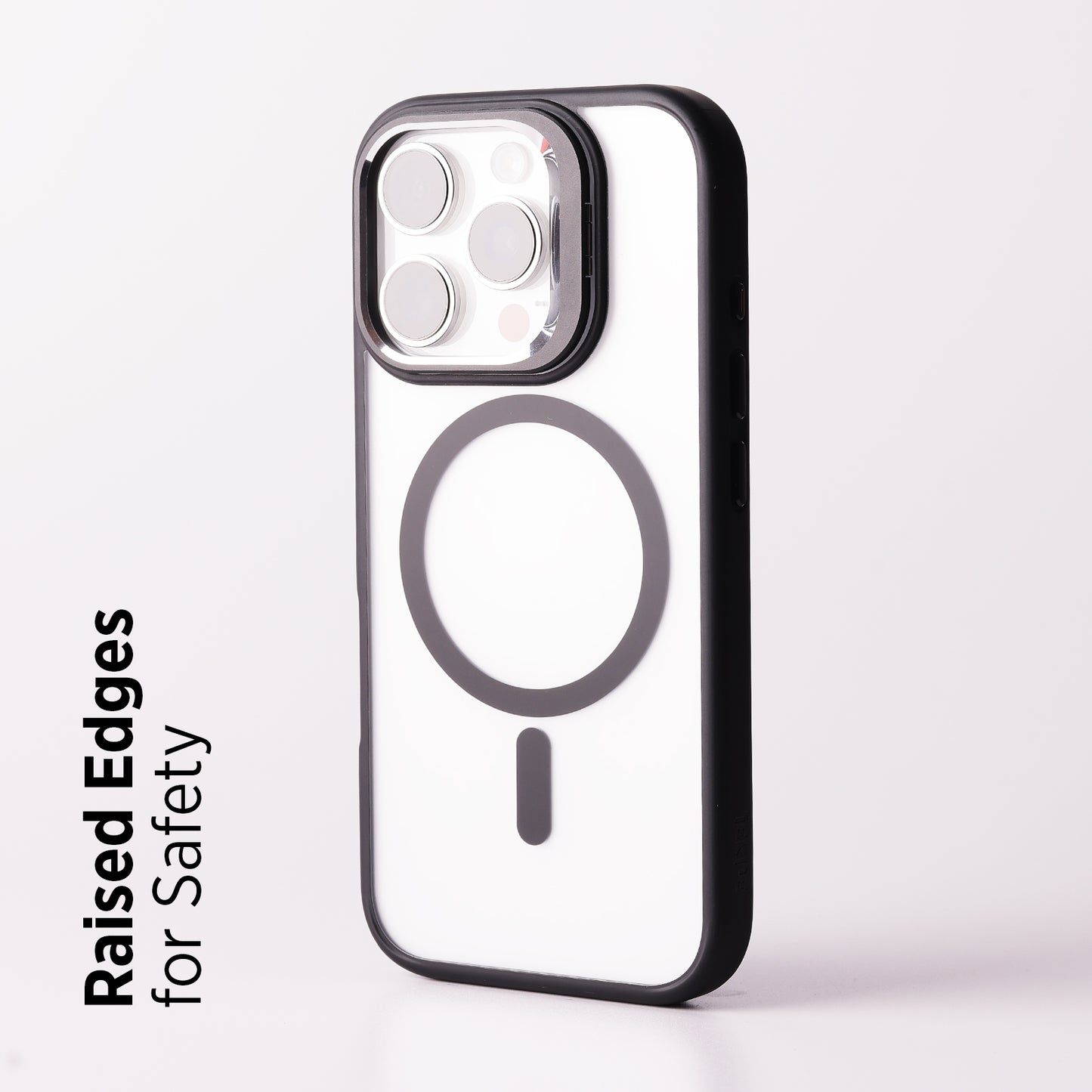 Tekne CLEAR Case with Camera Stand for iPhone 16 Pro Max | Slim, Transparent & Scratch-Resistant - Black