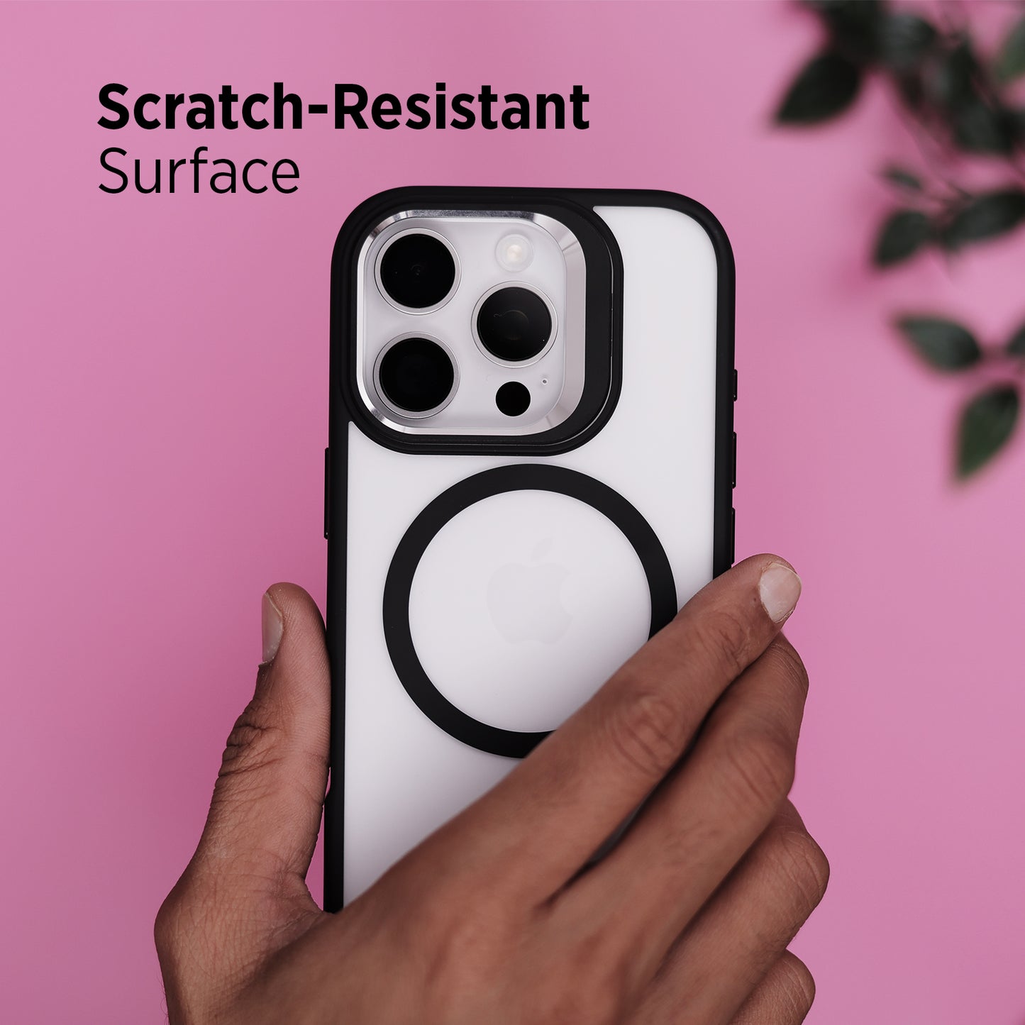 Tekne CLEAR Case with Camera Stand for iPhone 16 Pro Max | Slim, Transparent & Scratch-Resistant - Black