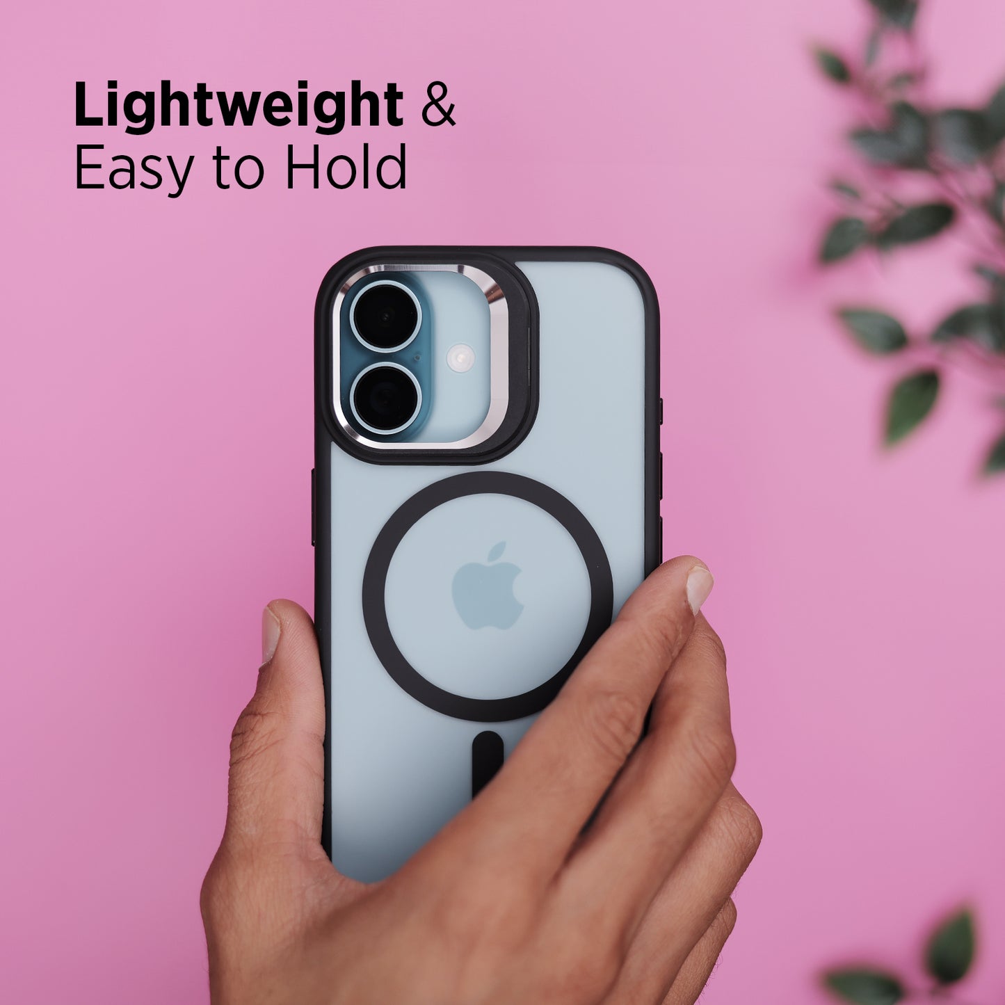 Tekne CLEAR Case with Camera Stand for iPhone 16 | Slim, Transparent & Scratch-Resistant - Black