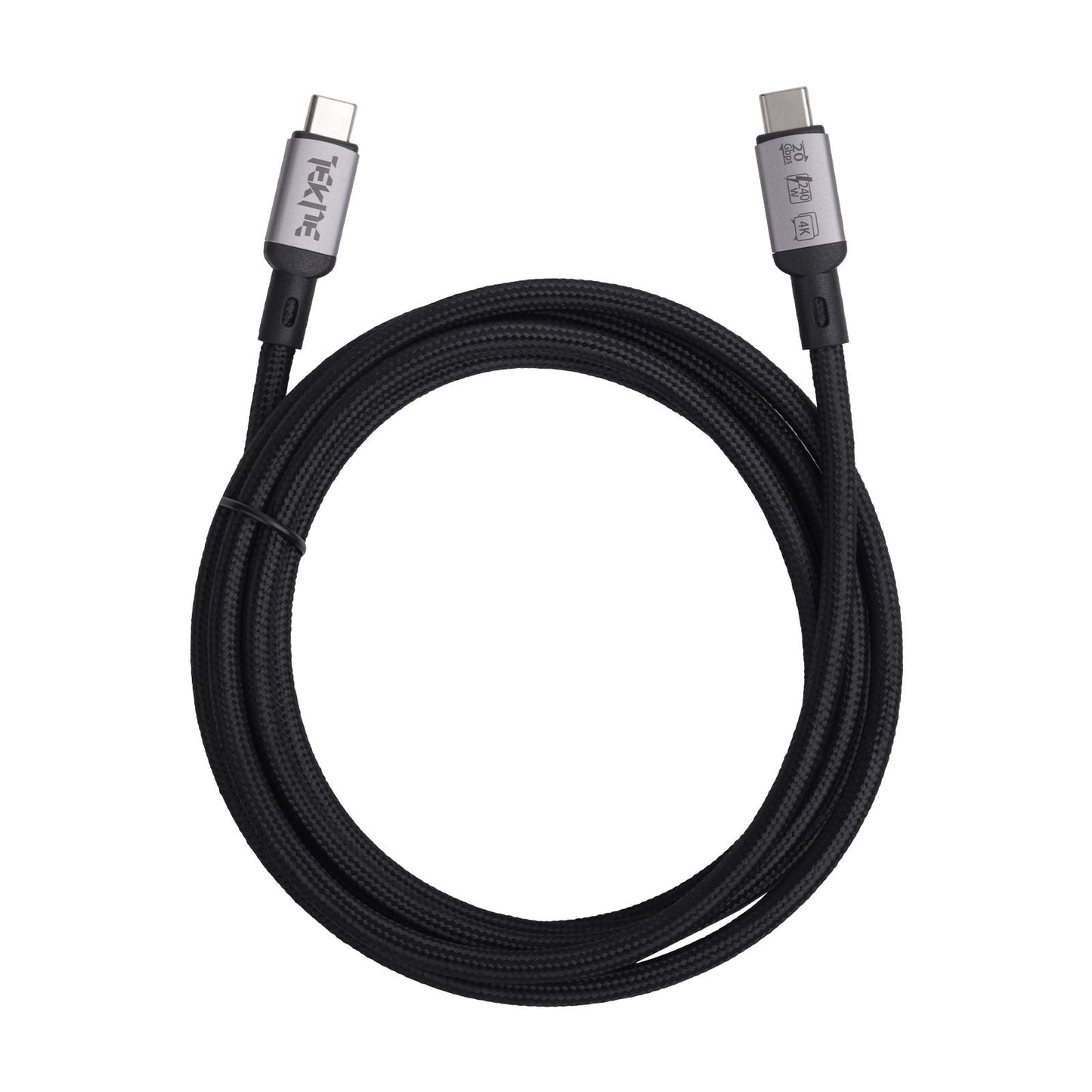 Tekne 240W USB4 Braided Cable | Ultra-Fast Charging & 20Gbps Data Transfer | Durable 2m Cable - Black