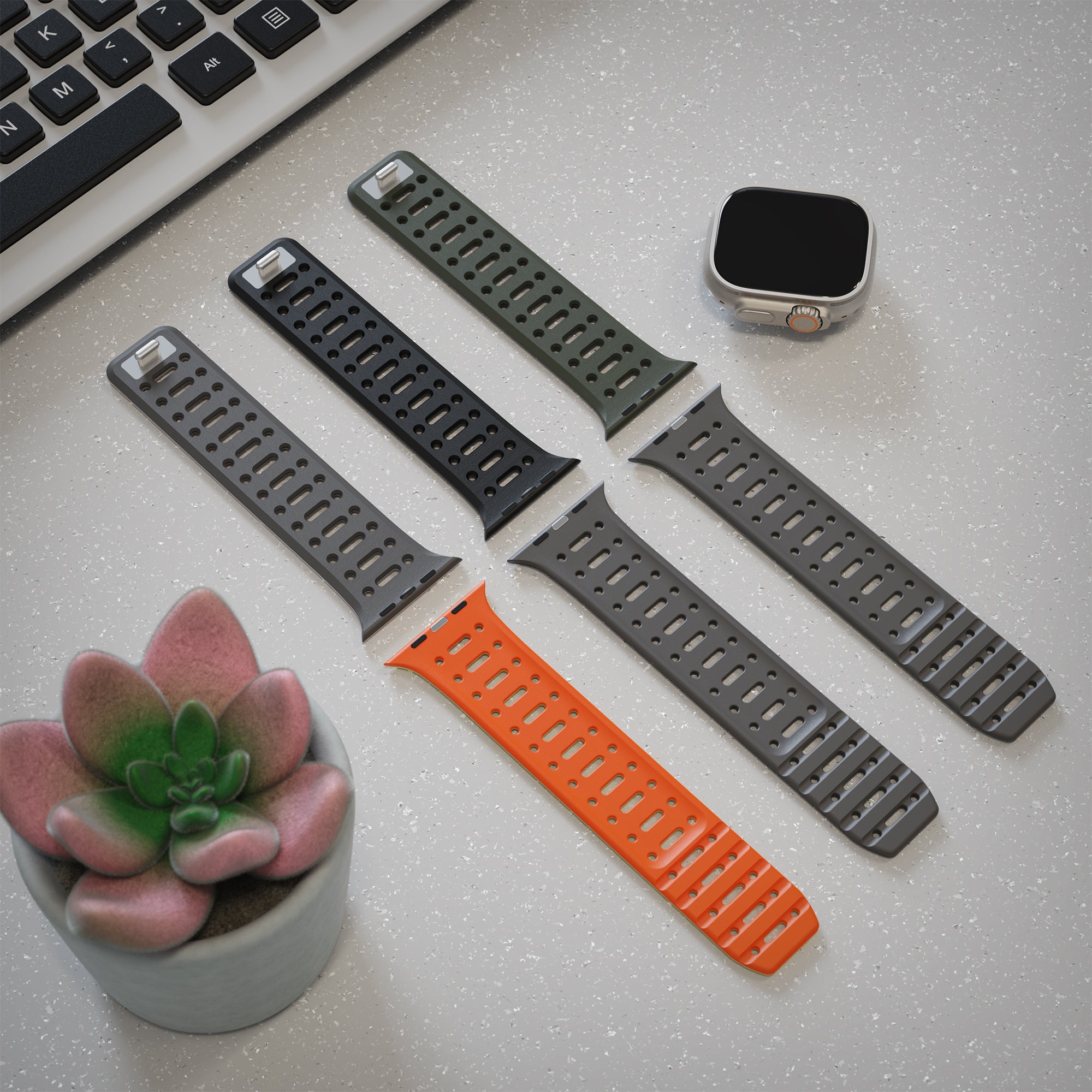 Tekne Combat Silicone Band|Black-Grey