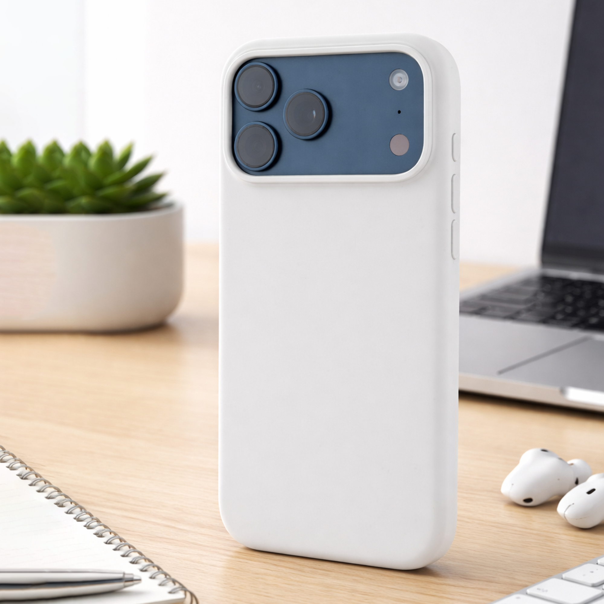 TEKNE Silicone Case Compatible with MagSafe for iPhone 17 Pro Max-Beige
