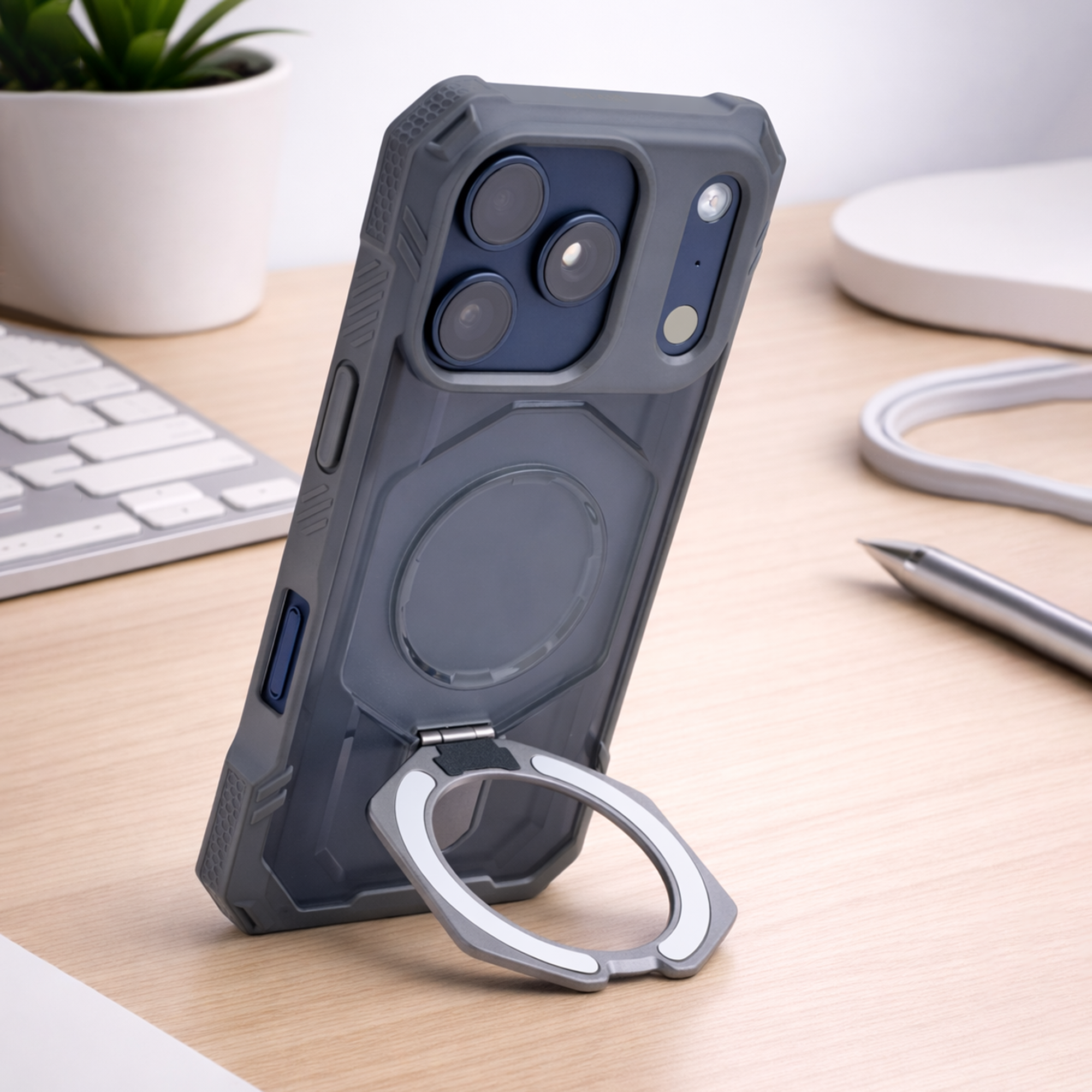 TEKNE Titan Defender Case for iPhone 17 Pro-Grey