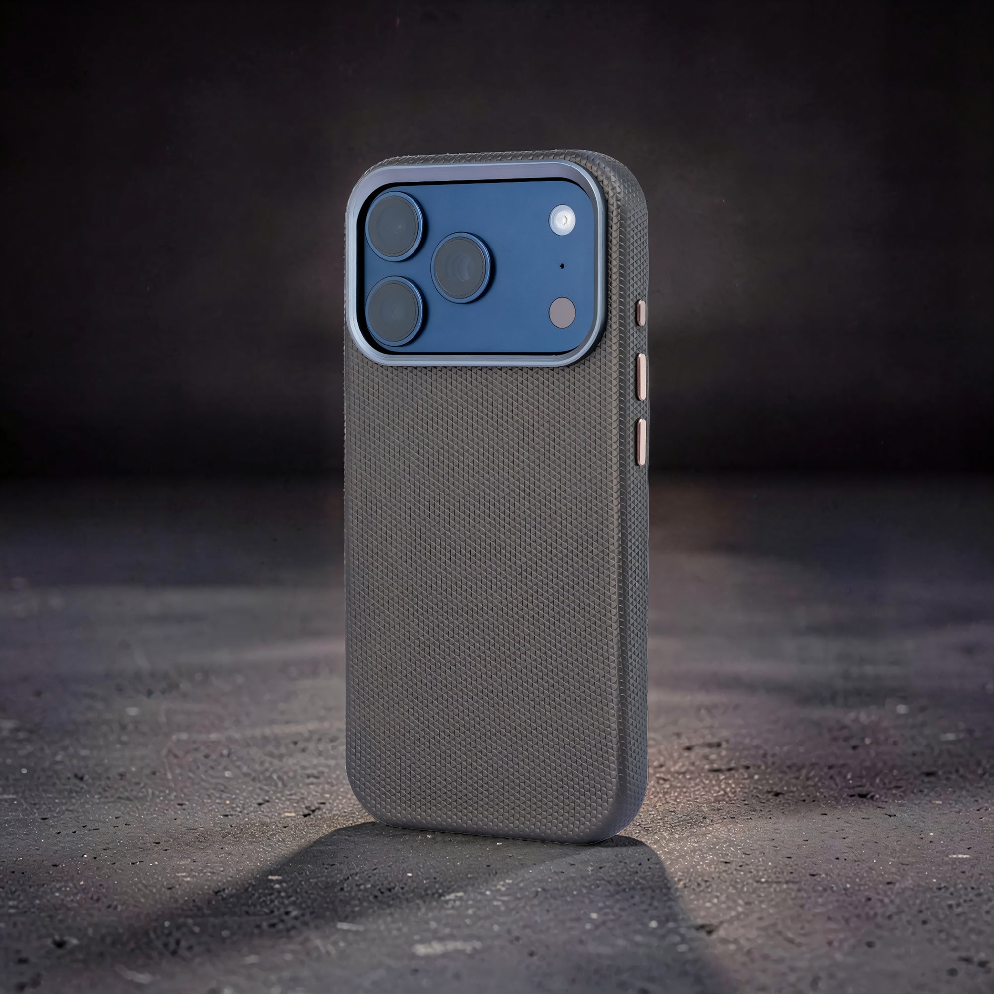 TEKNE Textura Vegan Leather Case for iPhone 17 Pro-Grey