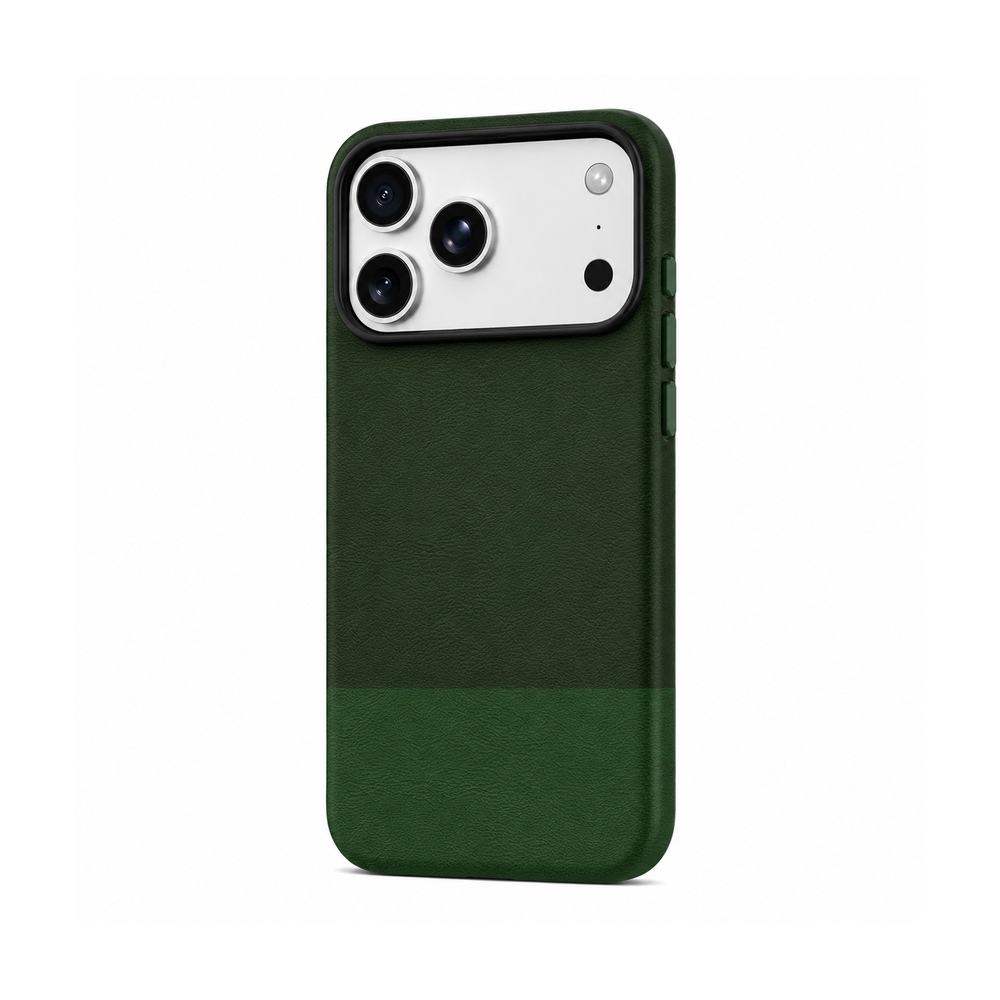 TEKNE DualTone Vegan Leather Case for iPhone 17 Pro Max-Green