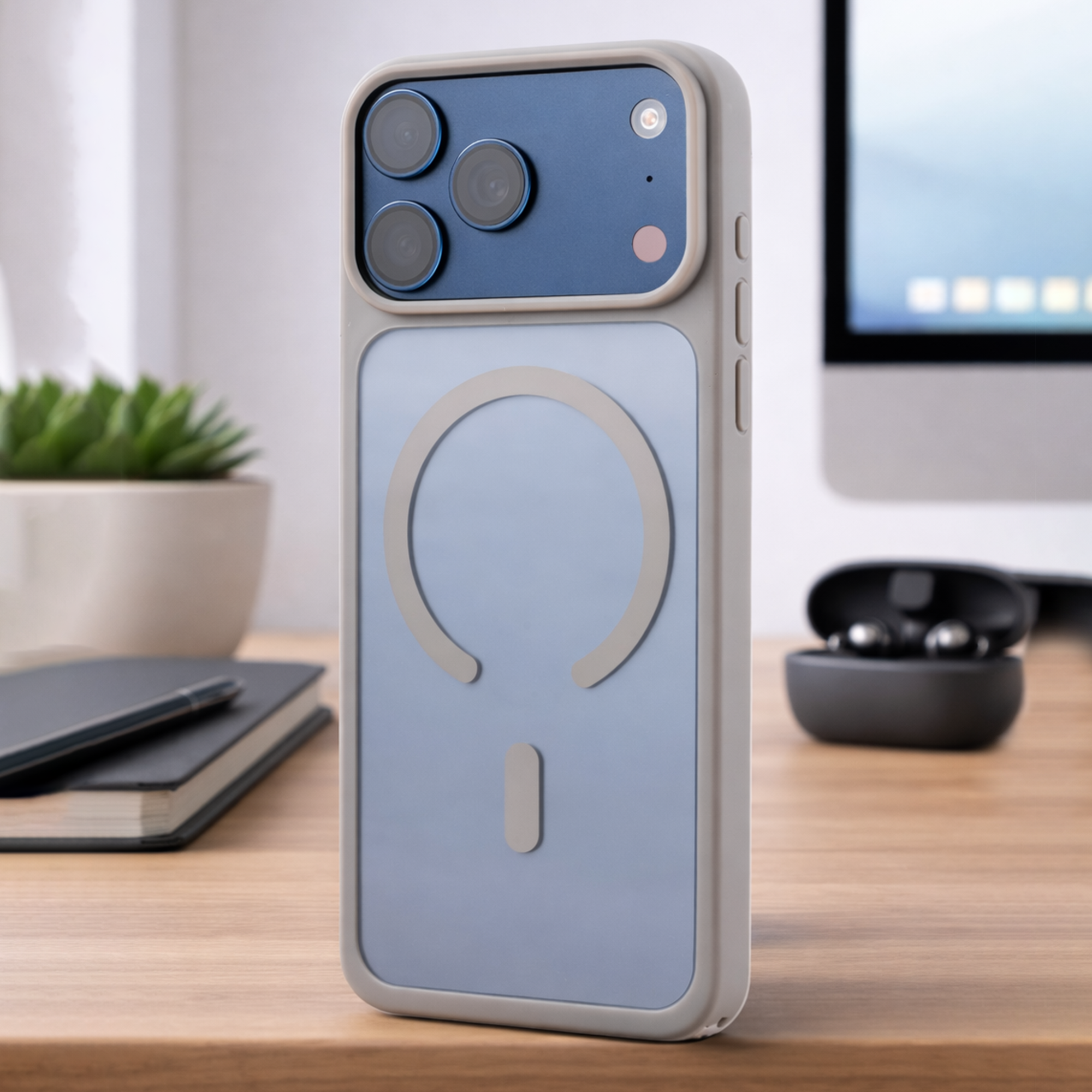 TEKNE Hybrid Protective case for iPhone 17 Pro Max-Grey