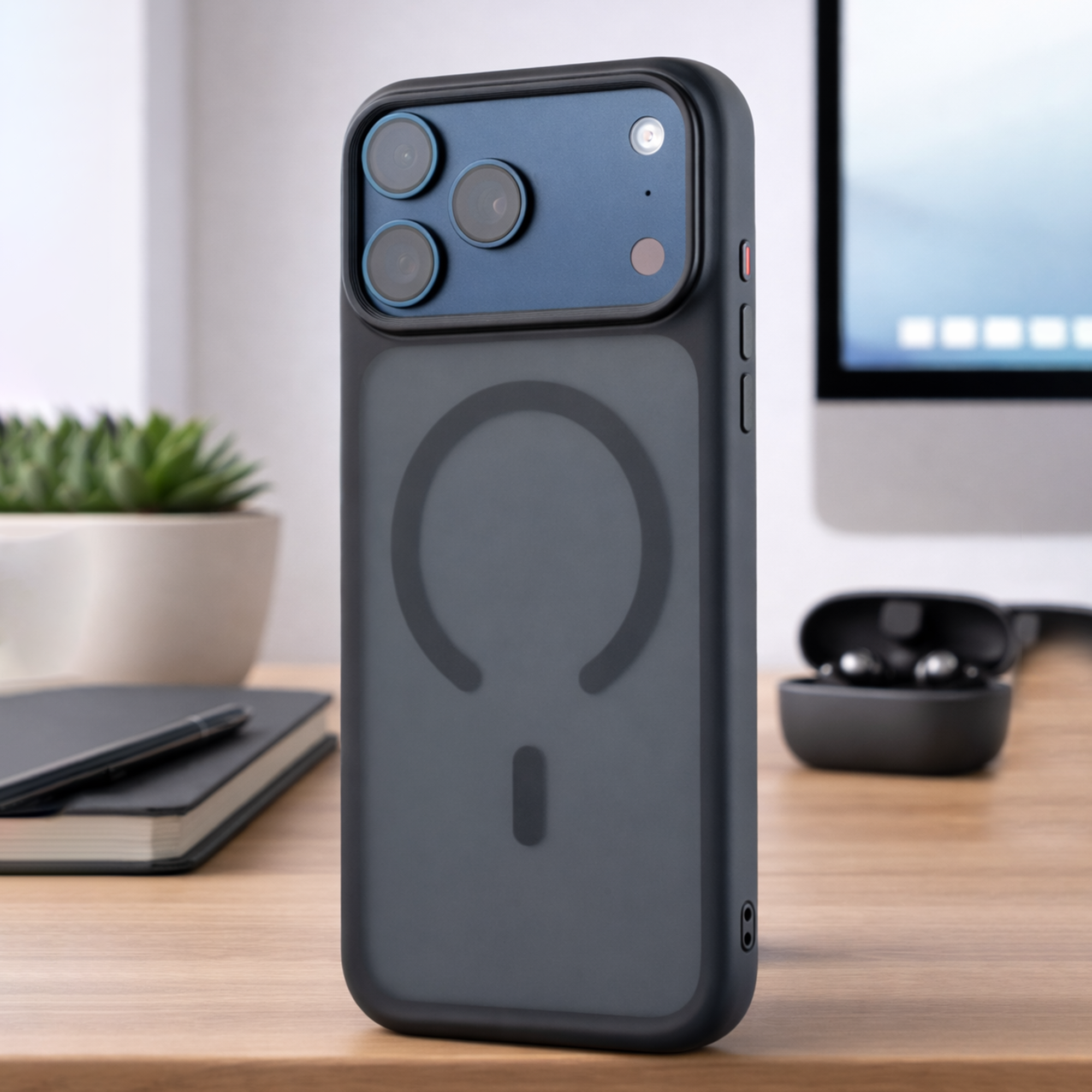 TEKNE Hybrid Frost Matte case for iPhone 17 Pro Max-Black