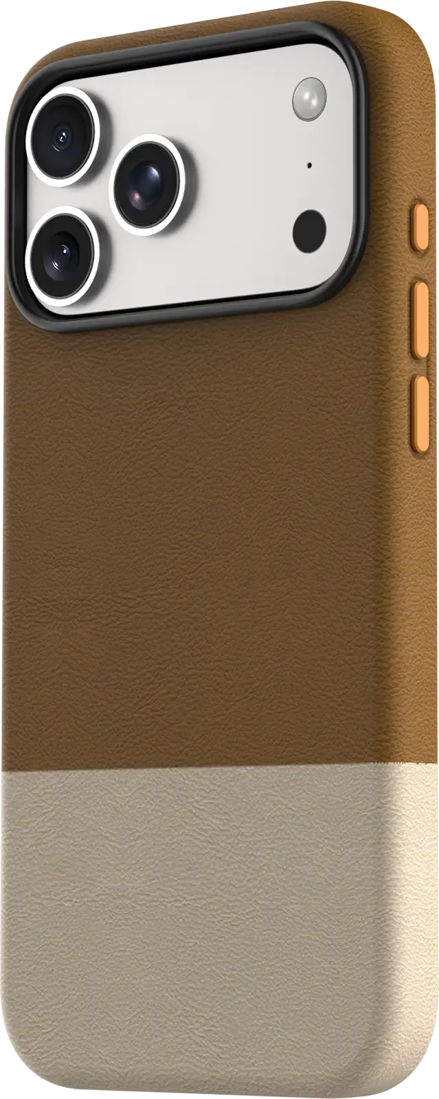 TEKNE DualTone Vegan Leather Case for iPhone 17 Pro Max-Brown