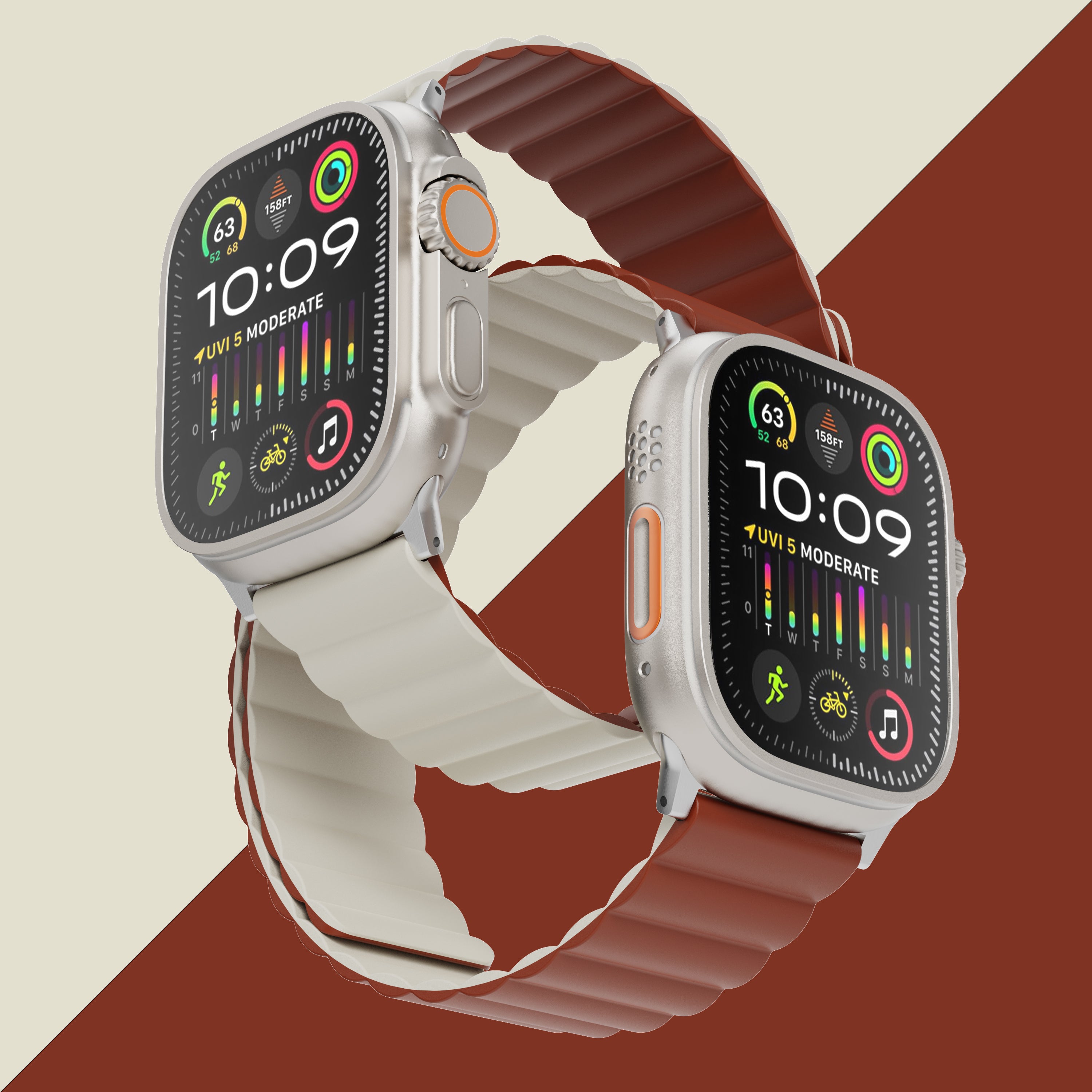 Tekne Reversible Magnetic Silicone Band|Brown- Starlight