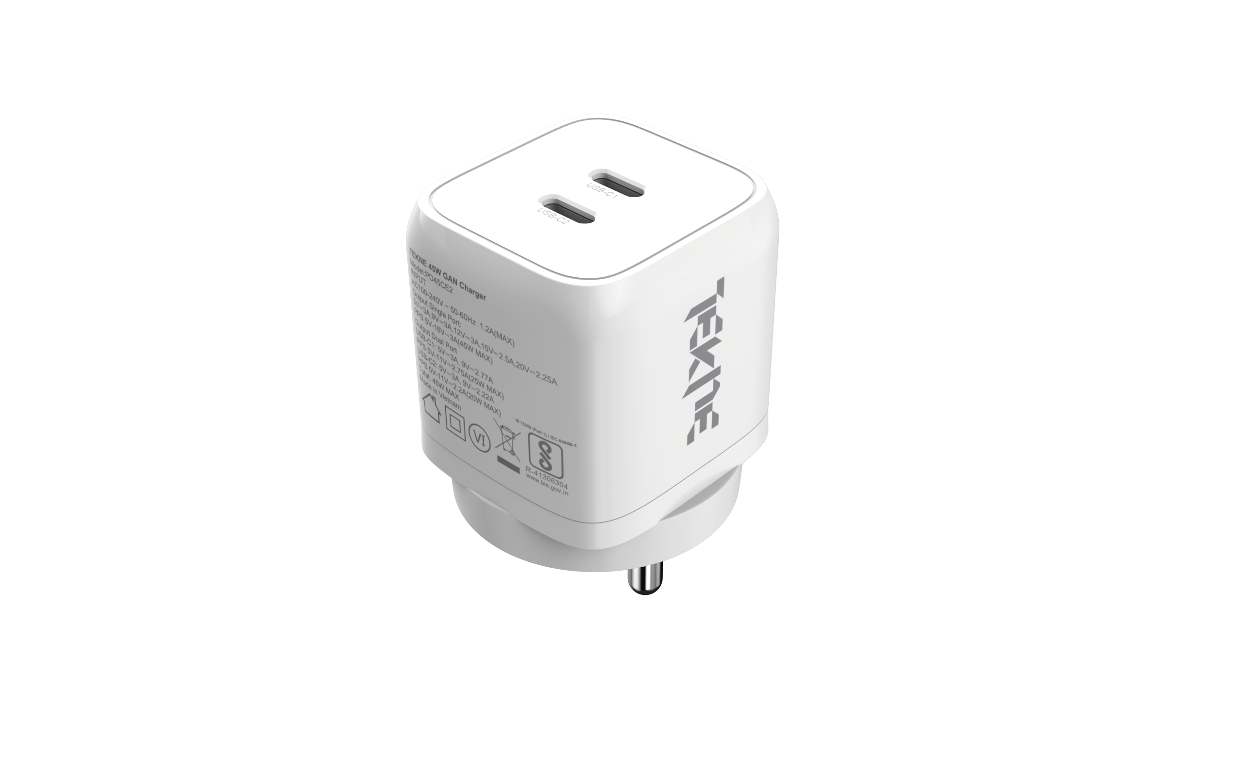 TEKNE 45W Dual Port GaN Charger