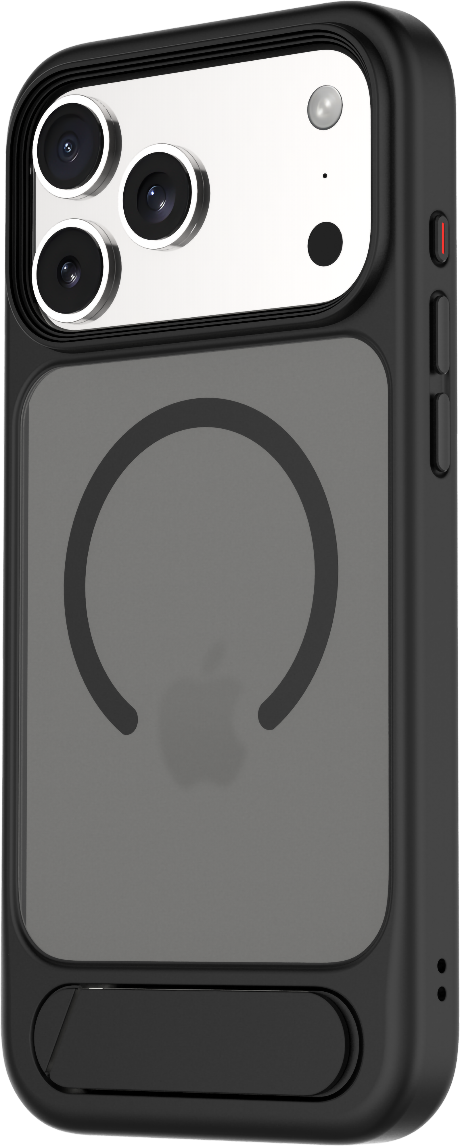 TEKNE Hybrid Frost Matte with stand Case for iPhone 17 Pro Max-Black