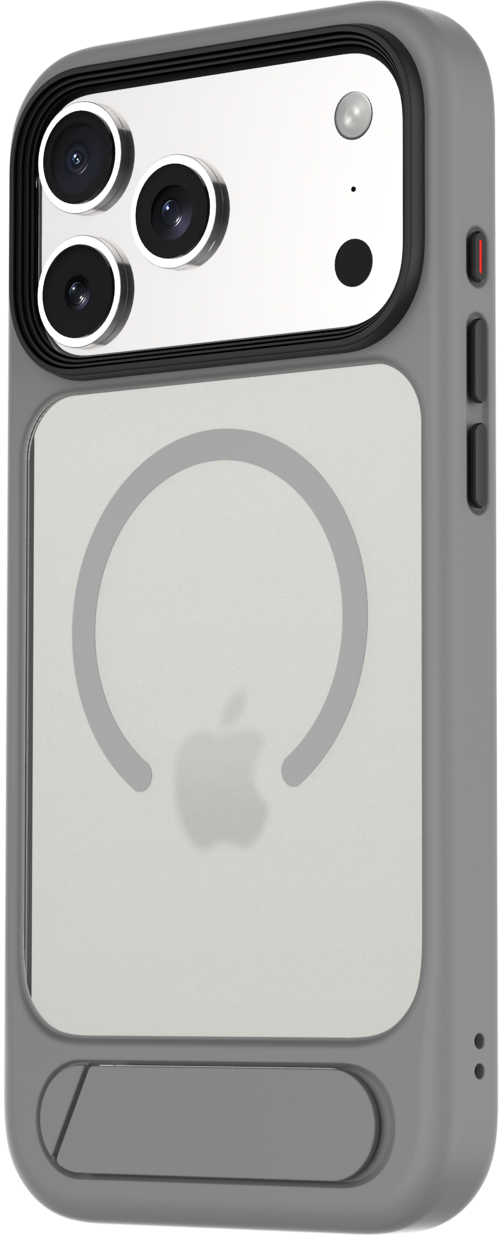 TEKNE Hybrid Frost Matte with stand Case for iPhone 17 Pro Max-Grey