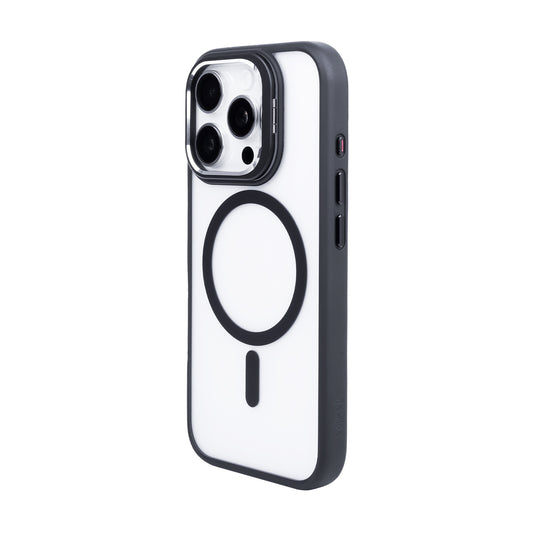 Tekne CLEAR Case with Camera Stand for iPhone 16 Pro Max | Slim, Transparent & Scratch-Resistant - Black