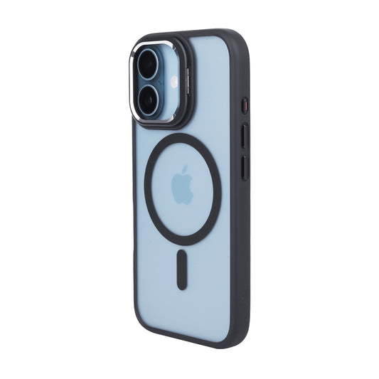 Tekne CLEAR Case with Camera Stand for iPhone 16 | Slim, Transparent & Scratch-Resistant - Black