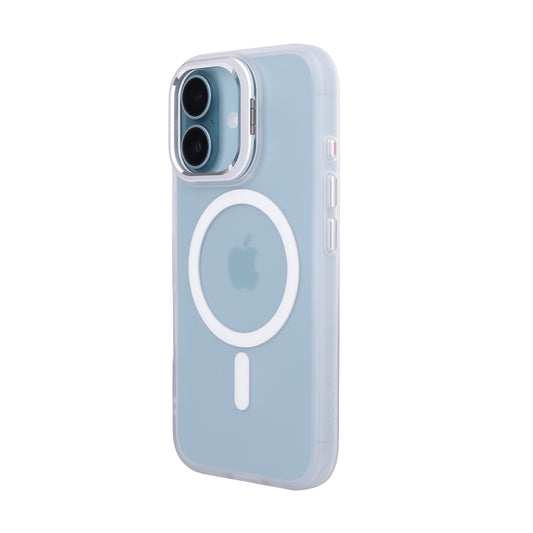 Tekne CLEAR Case with Camera Stand for iPhone 16 | Slim, Transparent & Scratch-Resistant - White