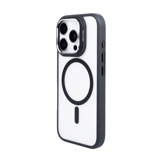 Tekne CLEAR Case with Camera Stand for iPhone 16 Pro | Slim, Transparent & Scratch-Resistant - Black