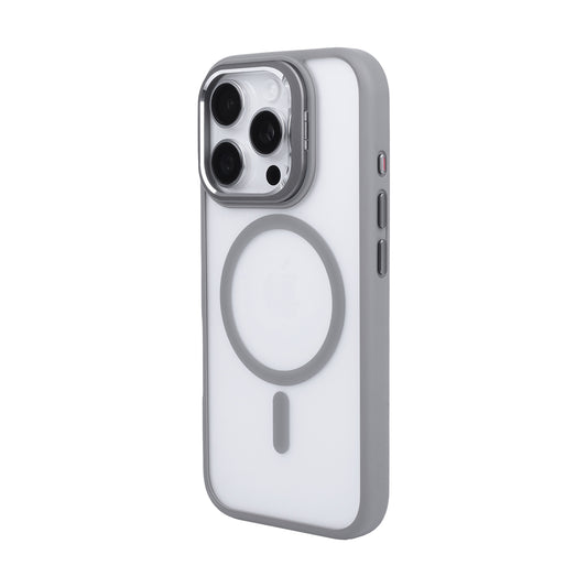 Tekne CLEAR Case with Camera Stand for iPhone 16 Pro | Slim, Transparent & Scratch-Resistant - Grey