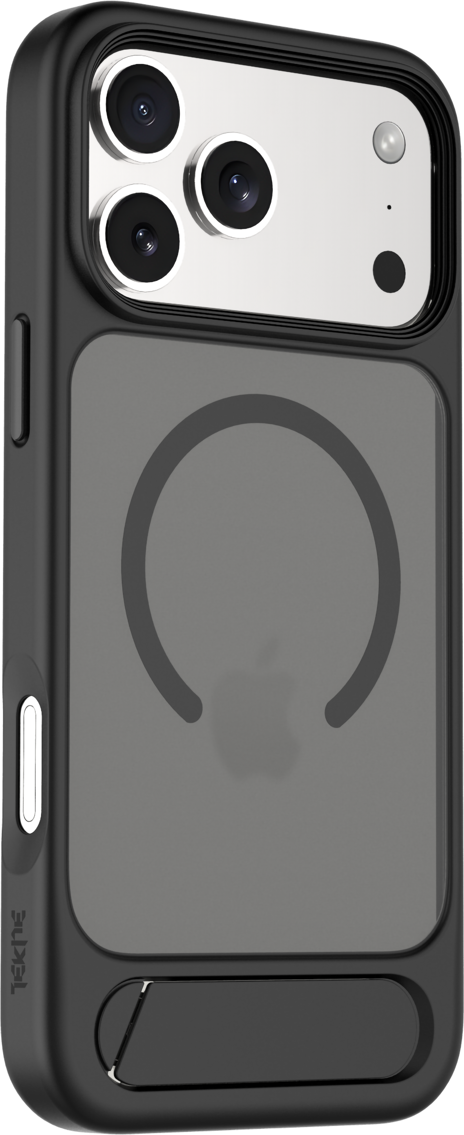 TEKNE Hybrid Frost Matte with stand Case for iPhone 17 Pro Max-Black