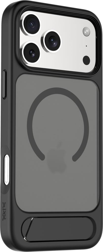 TEKNE Hybrid Frost Matte with stand Case for iPhone 17 Pro Max-Black