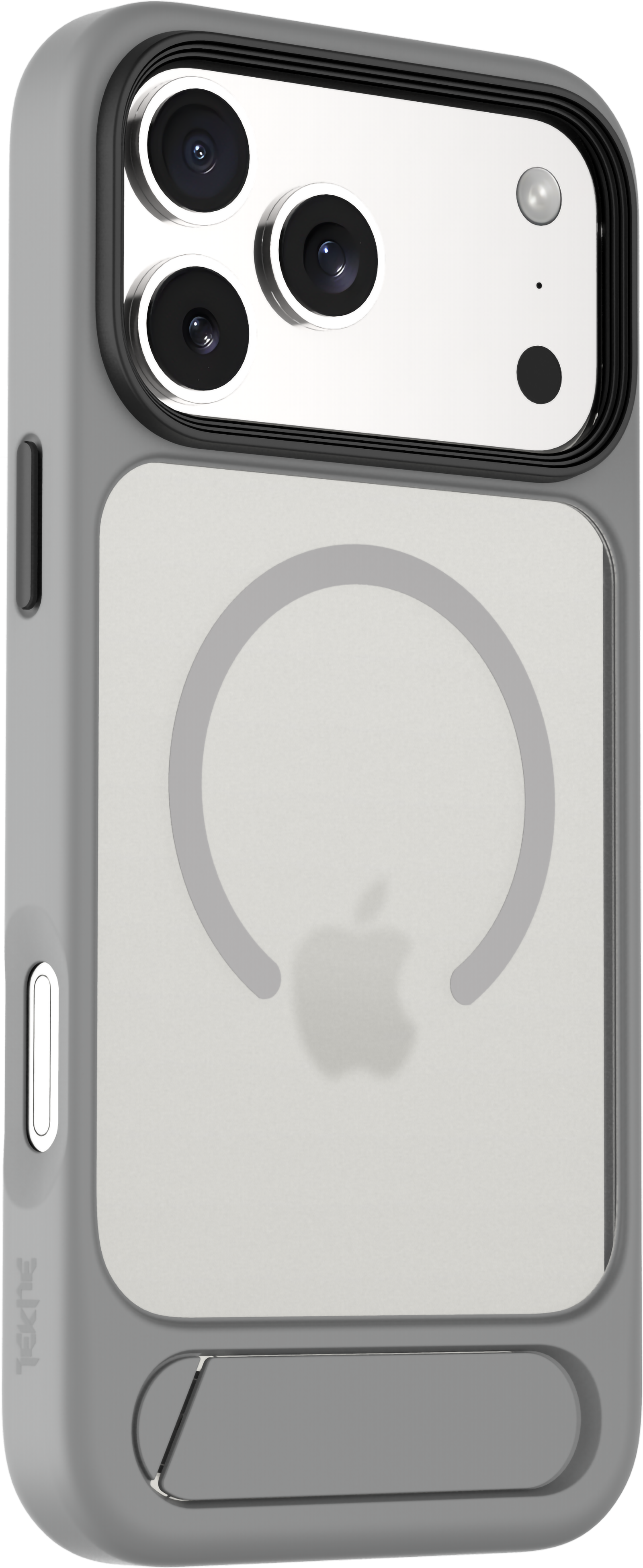 TEKNE Hybrid Frost Matte with stand Case for iPhone 17 Pro Max-Grey