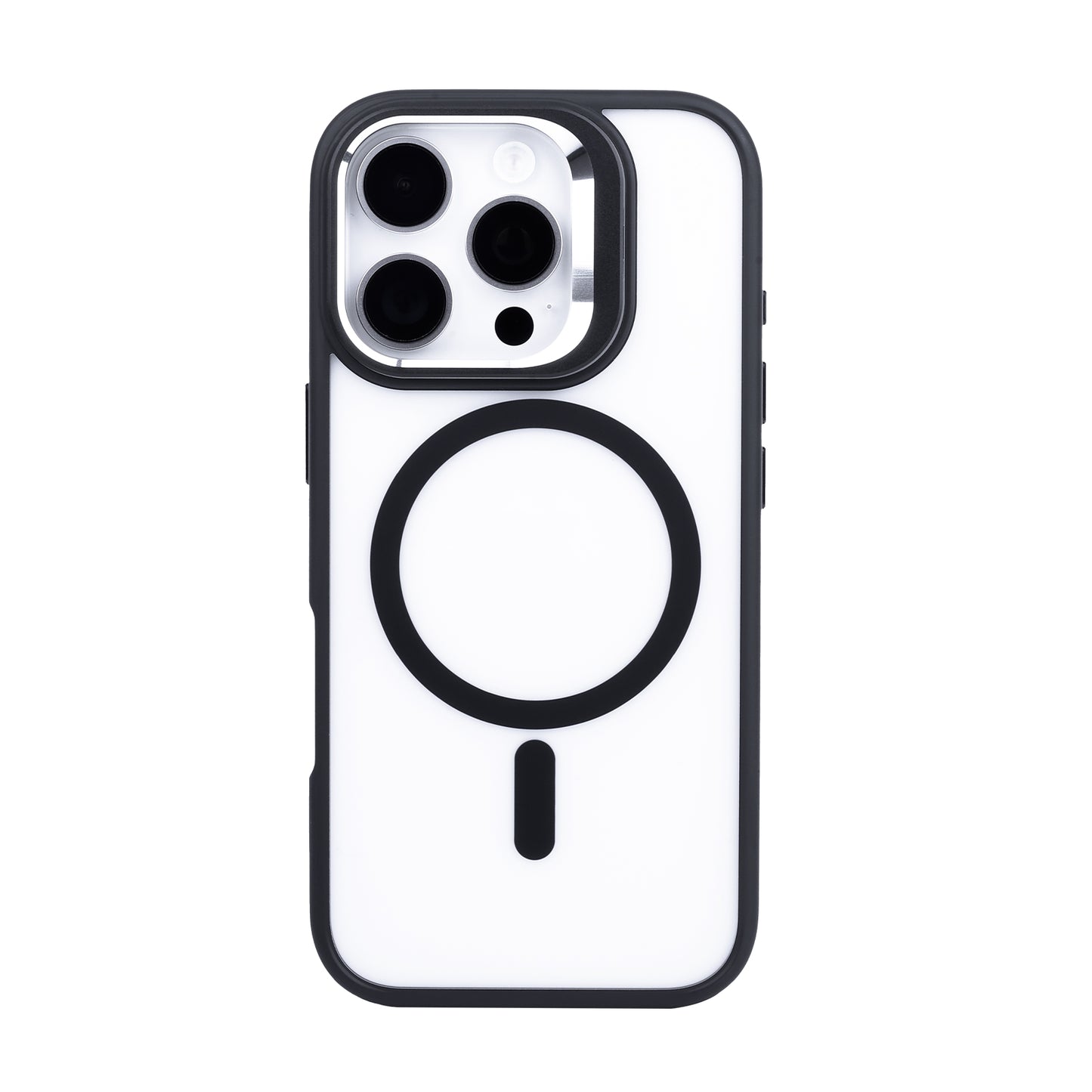 Tekne CLEAR Case with Camera Stand for iPhone 16 Pro | Slim, Transparent & Scratch-Resistant - Black