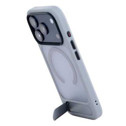 TEKNE Hybrid Frost Matte with stand Case for iPhone 17 Pro-Grey