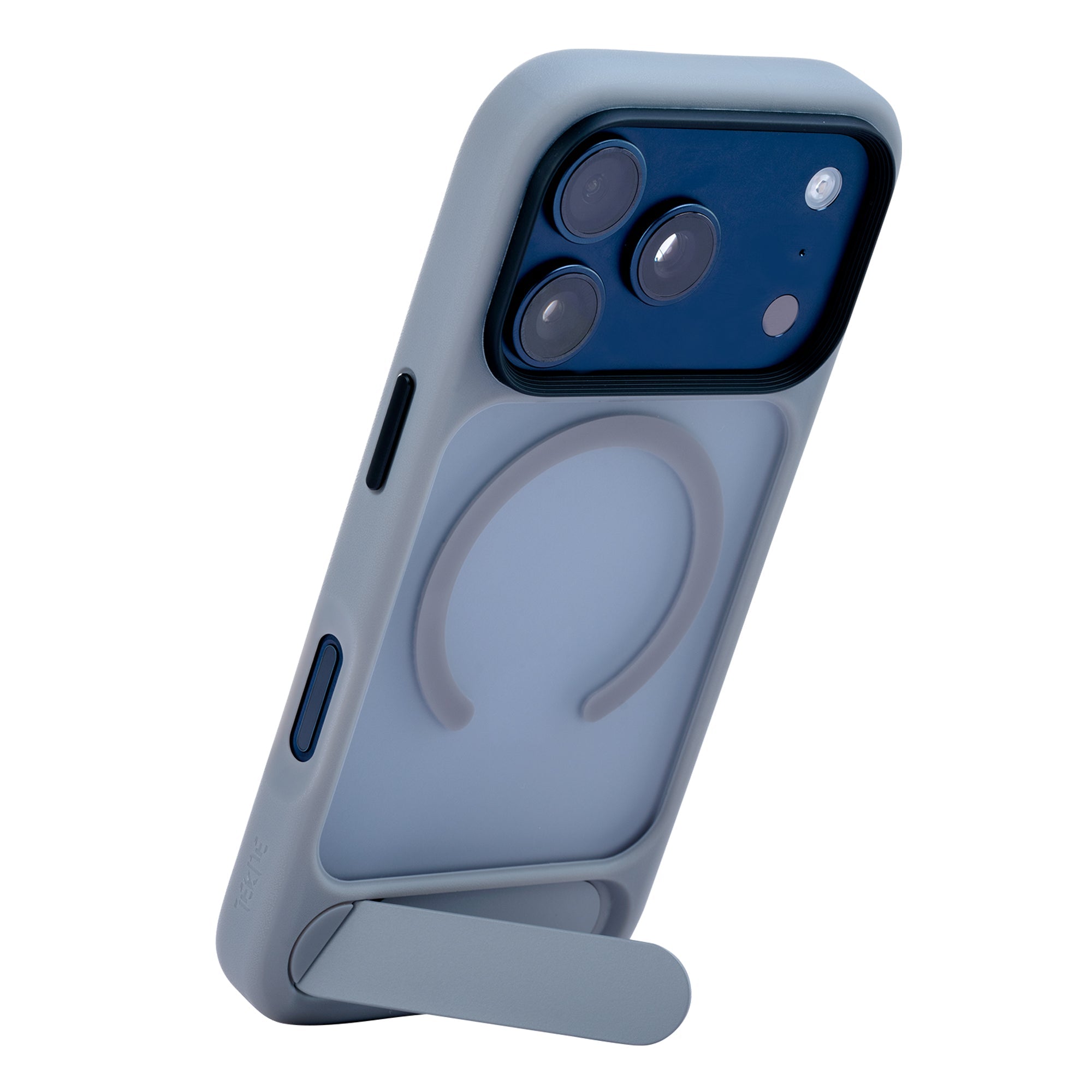 TEKNE Hybrid Frost Matte with stand Case for iPhone 17 Pro-Grey