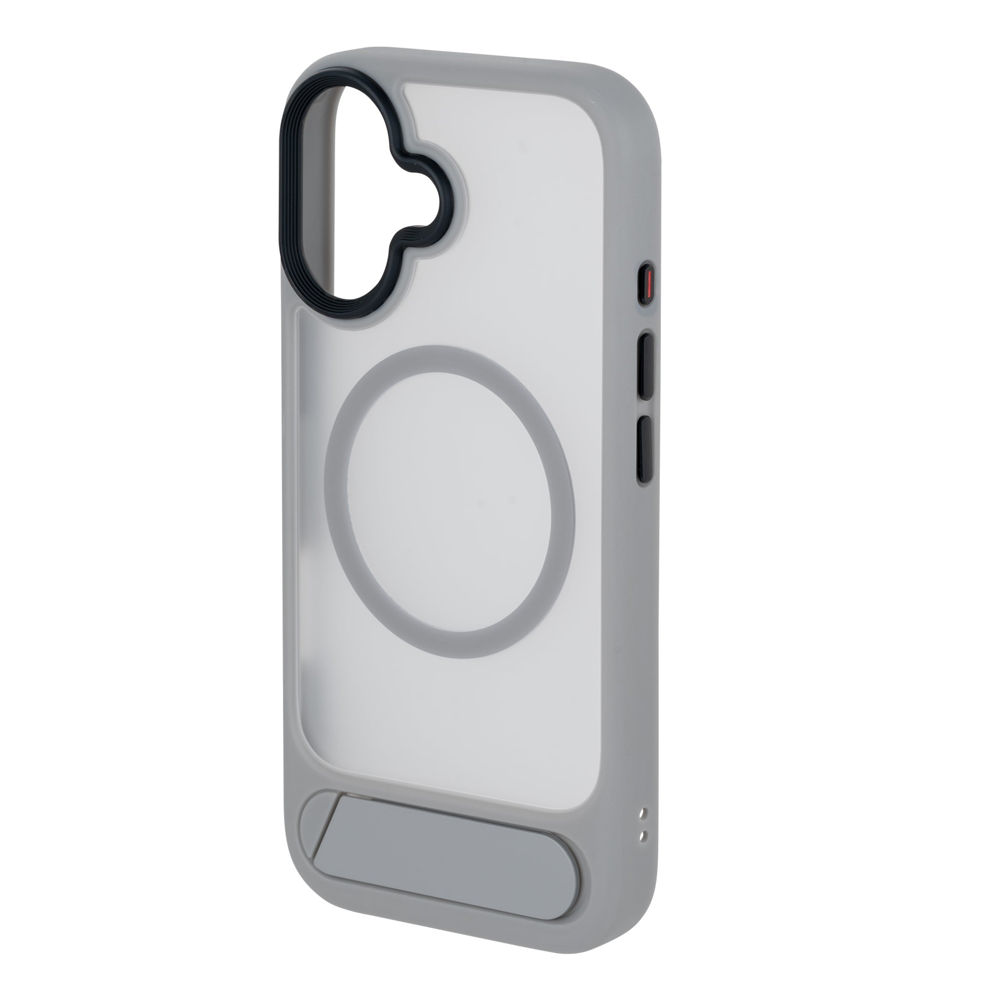 TEKNE Hybrid Frost Matte with stand Case for iPhone 17-Grey