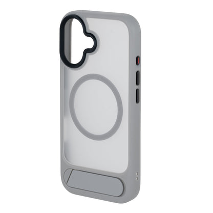 TEKNE Hybrid Frost Matte with stand Case for iPhone 17-Grey