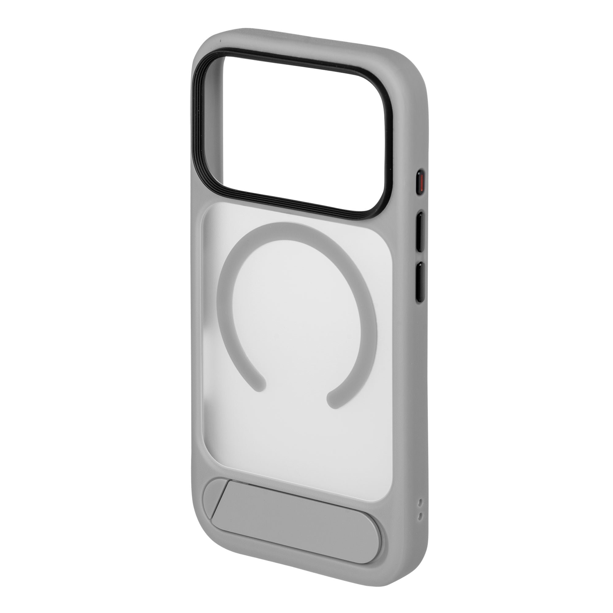 TEKNE Hybrid Frost Matte with stand Case for iPhone 17 Pro-Grey