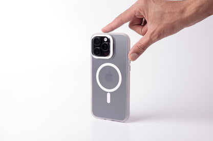 Tekne CRYSTAL Case with Metal Camera Stand for iPhone 16 Pro Max-White