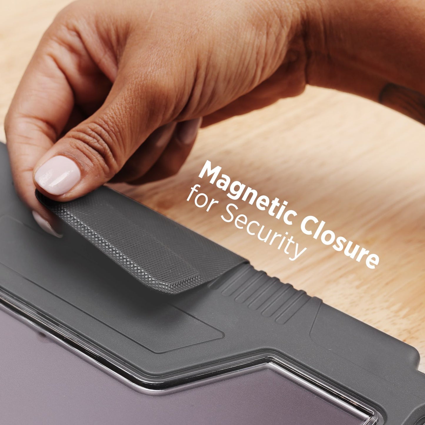 Tekne Shockproof Vegan Leather Case for iPad Pro 13 M4 | Stand Function | Drop Protection - Grey